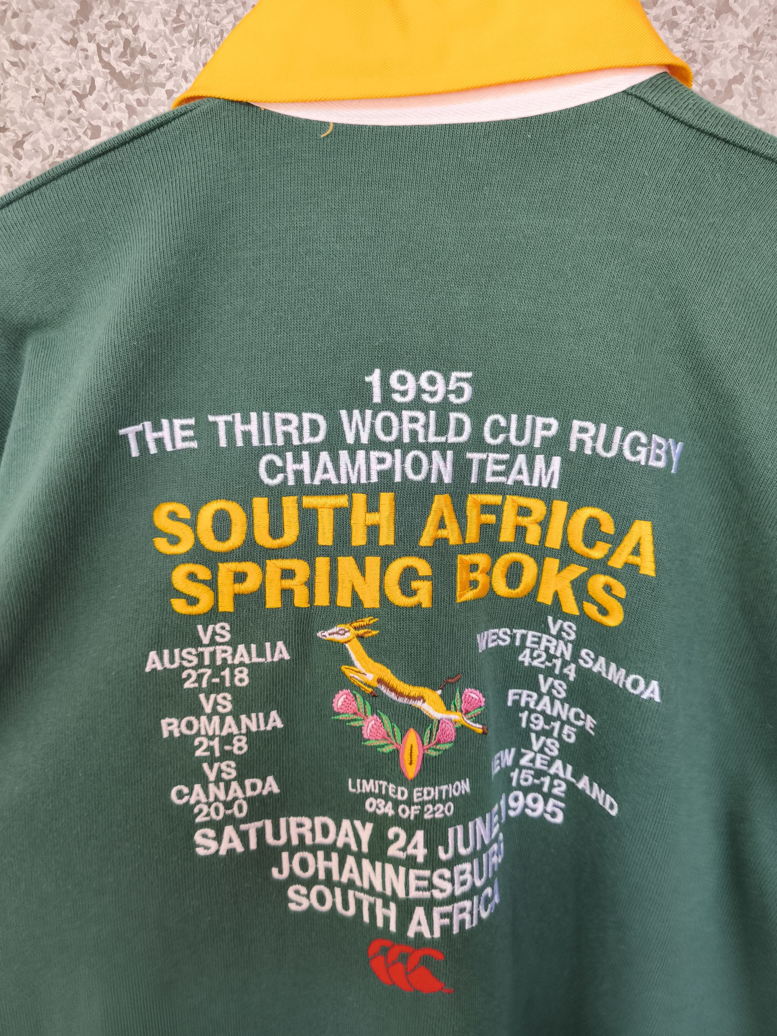 Canterbury of New Zealand 🔥Rare🔥Vintage 1995 World Cup Rugby Champion South Africa Size US L / EU 52-54 / 3 - 2 Thumbnail