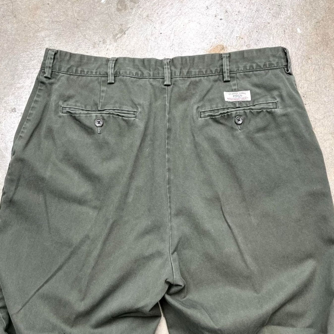 Polo Ralph Lauren VINTAGE Polo Ralph Lauren Chinos Green trousers 34x30 flat front Size US S / EU 44-46 / 1 - 7 Thumbnail