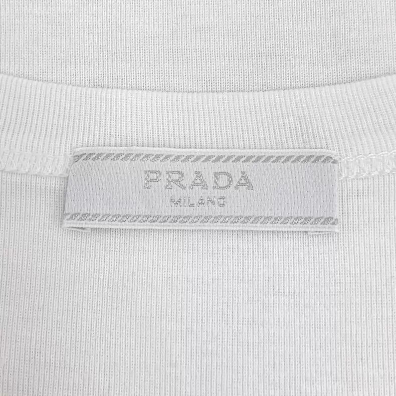 Prada Prada 23 white triangle cotton round-neck sleeveless vest Size M / US 6-8 / IT 42-44 - 6 Thumbnail