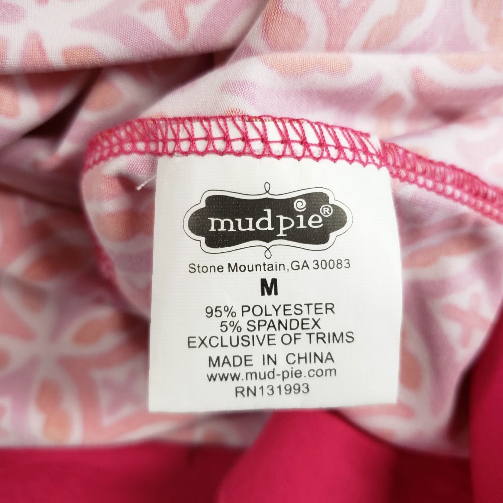 Vintage Mud Pie Womens Dress Sz Medium Pink Orange Printed Sleeveless Scallop Hem Shift Size M / US 6-8 / IT 42-44 - 5 Thumbnail