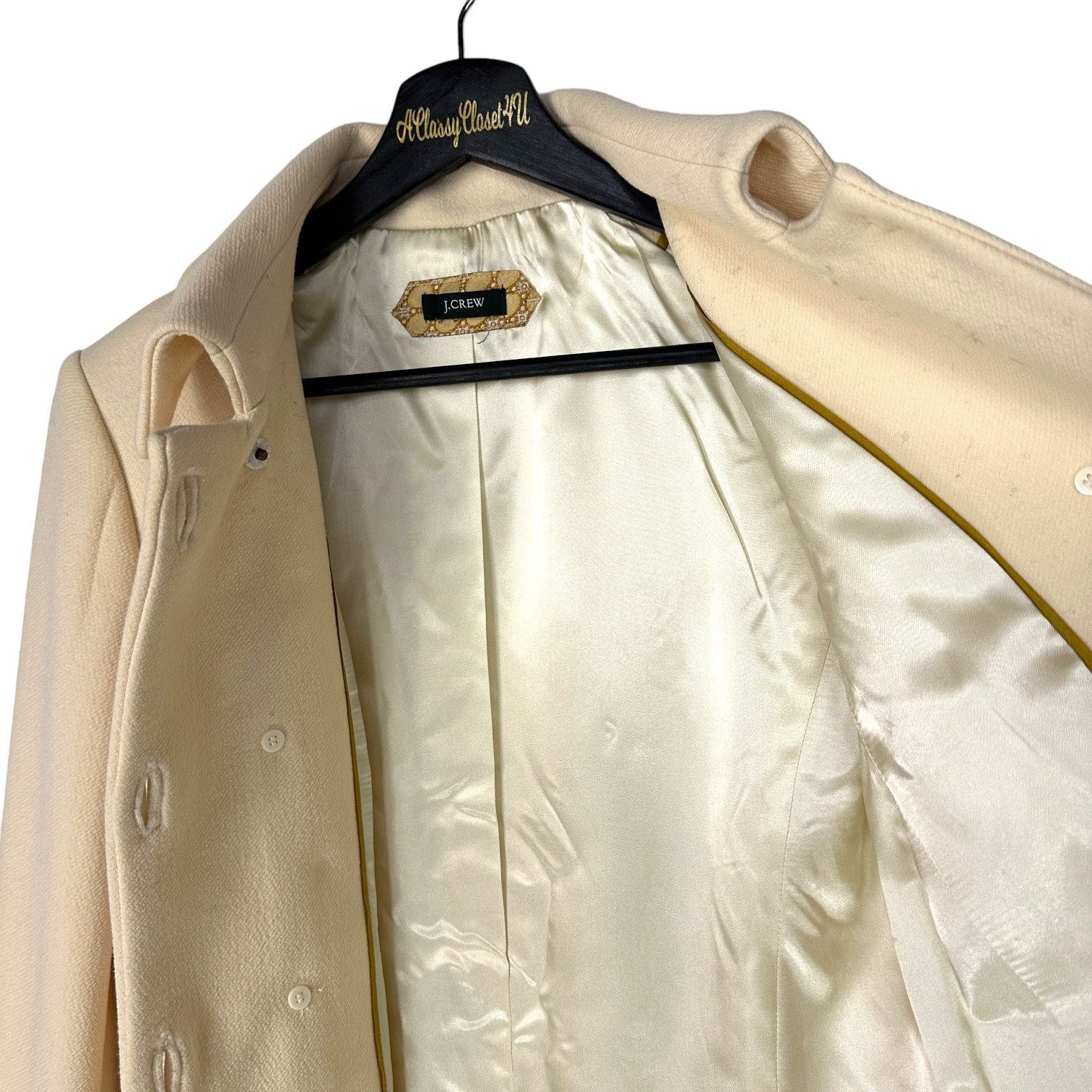 J.Crew J.Crew Wool-Blend Ivory Double-Breasted Peacoat With Front P Size M / US 6-8 / IT 42-44 - 5 Thumbnail