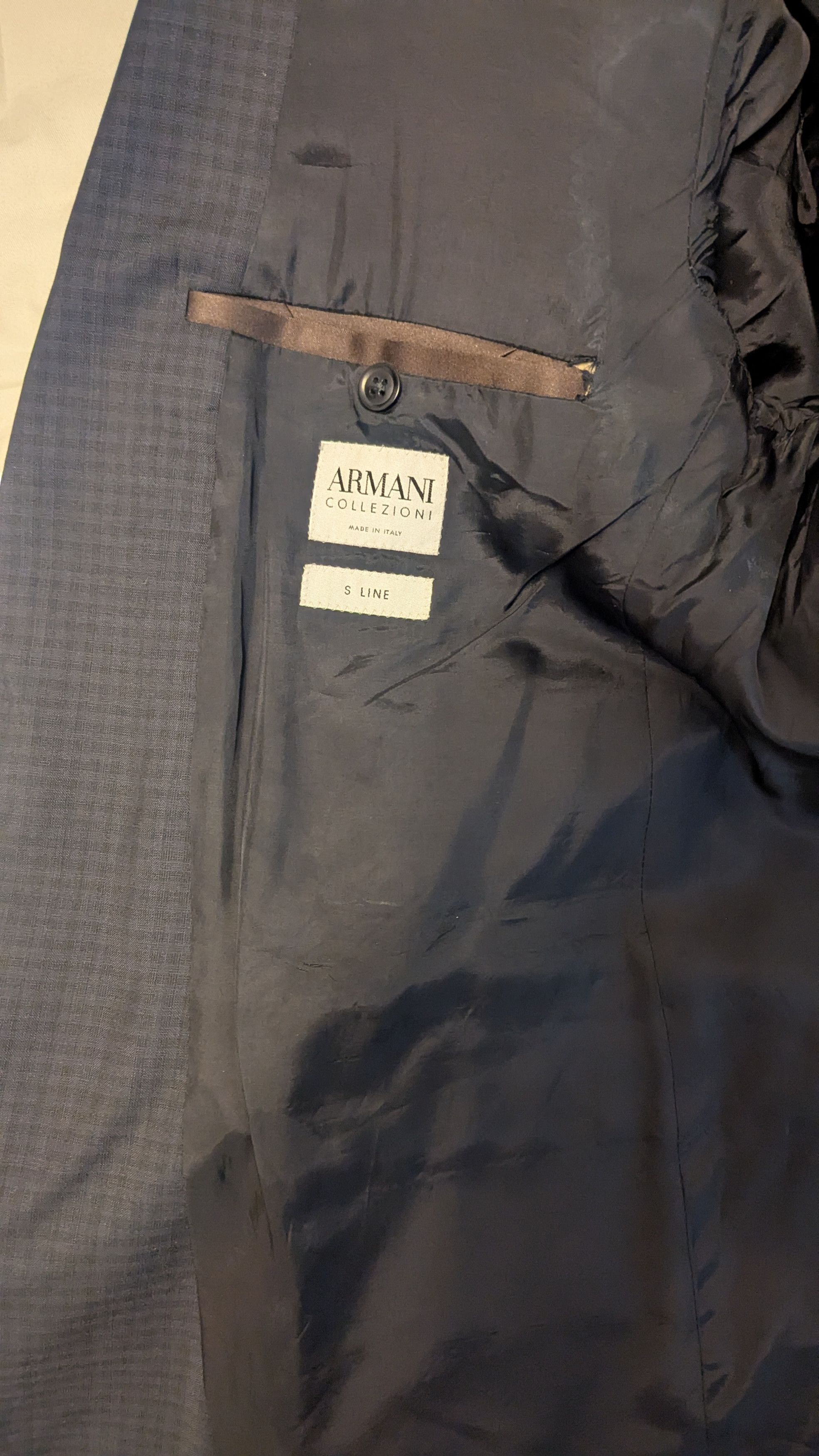 Armani Collezioni No Tags, Used Armani Collezioni S-Line Check Blazer Size 40R - 2 Thumbnail
