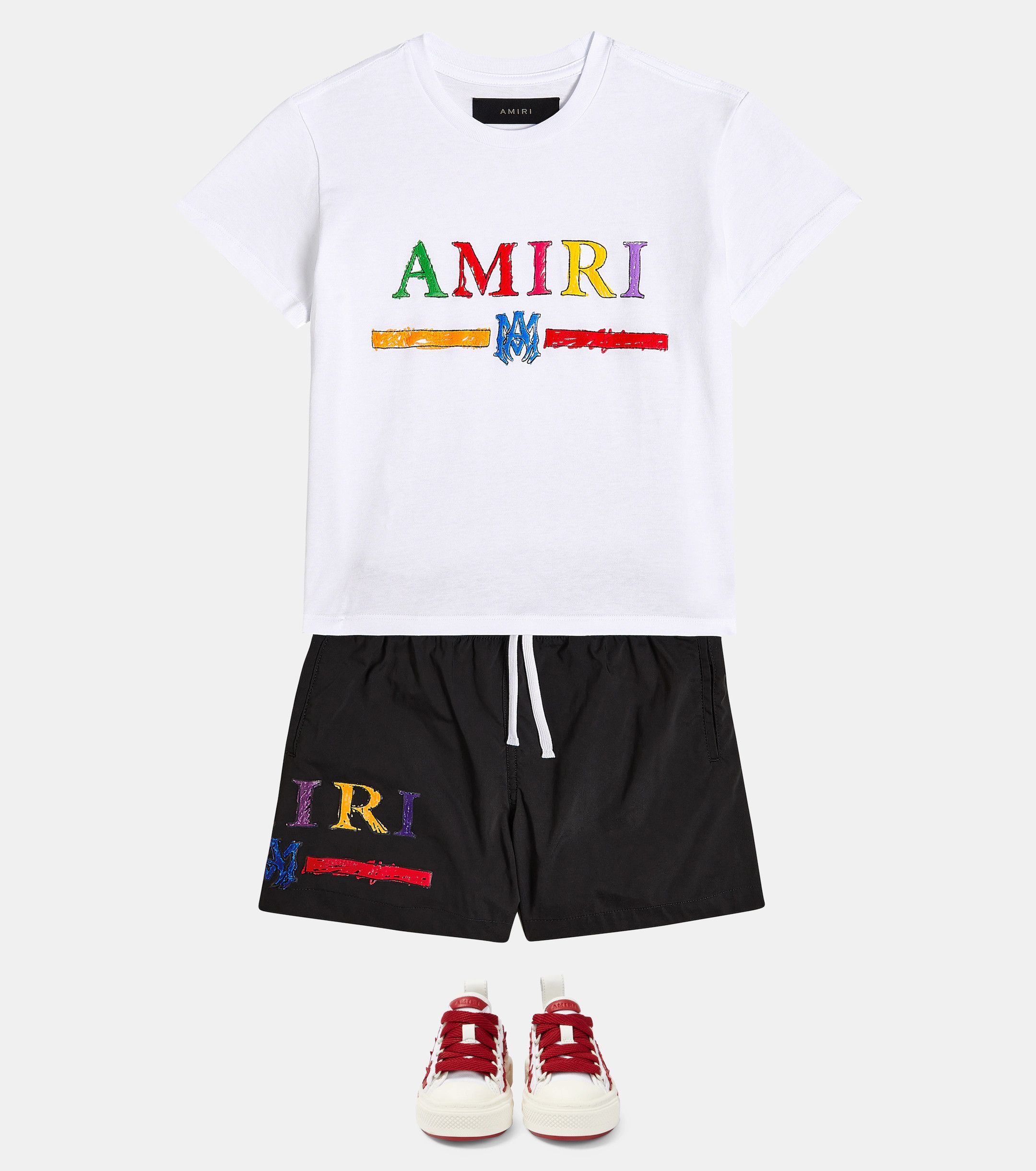 Amiri o1w1db11224 KIDS Crayon Sketch Cotton Jersey T-Shirt White Size US XXS / EU 40 - 2 Thumbnail