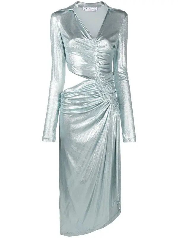 Off-White o1y1125 Midi Dress in Sky Blue Size S / US 4 / IT 40 - 1 Thumbnail