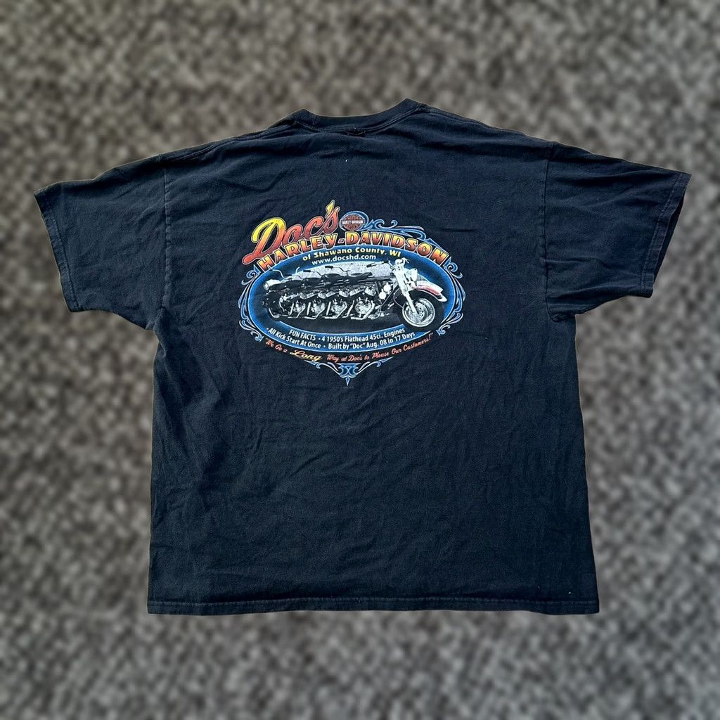 Harley Davidson Harley-Davidson Short sleeve Shirt Men 2XL Black Cotton T-Shirt Harley Wisconsin 2010s Bike Graphic Print Size US XXL / EU 58 / 5 - 1 Thumbnail