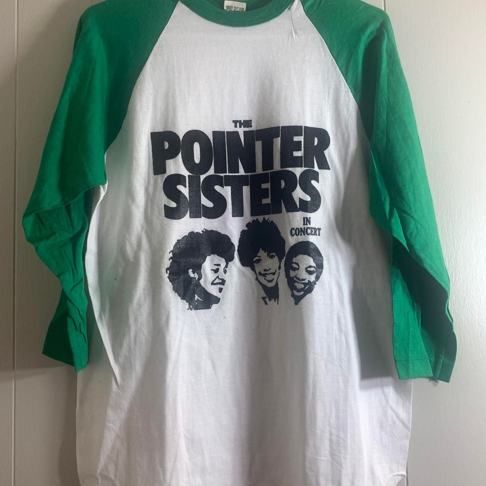 Vintage 80s THE POINTER SISTERS baseball jersey 3/4 sleeve tee shirt Size US M / EU 48-50 / 2 - 3 Thumbnail