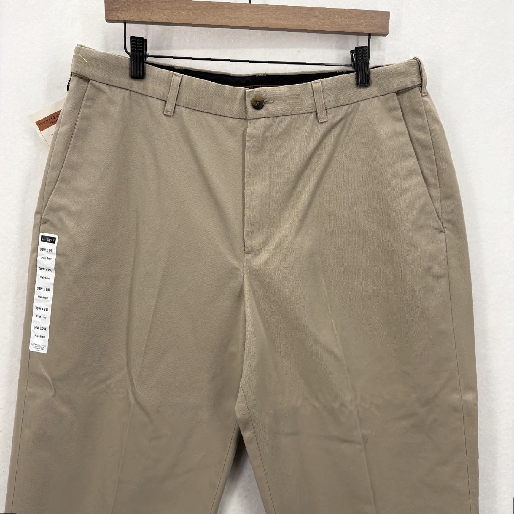 Haggar Haggar Work To Weekend Khaki Pants Mens 36x29 Tan No Iron Cotton Chinos Casual Size US 36 / EU 52 - 2 Thumbnail