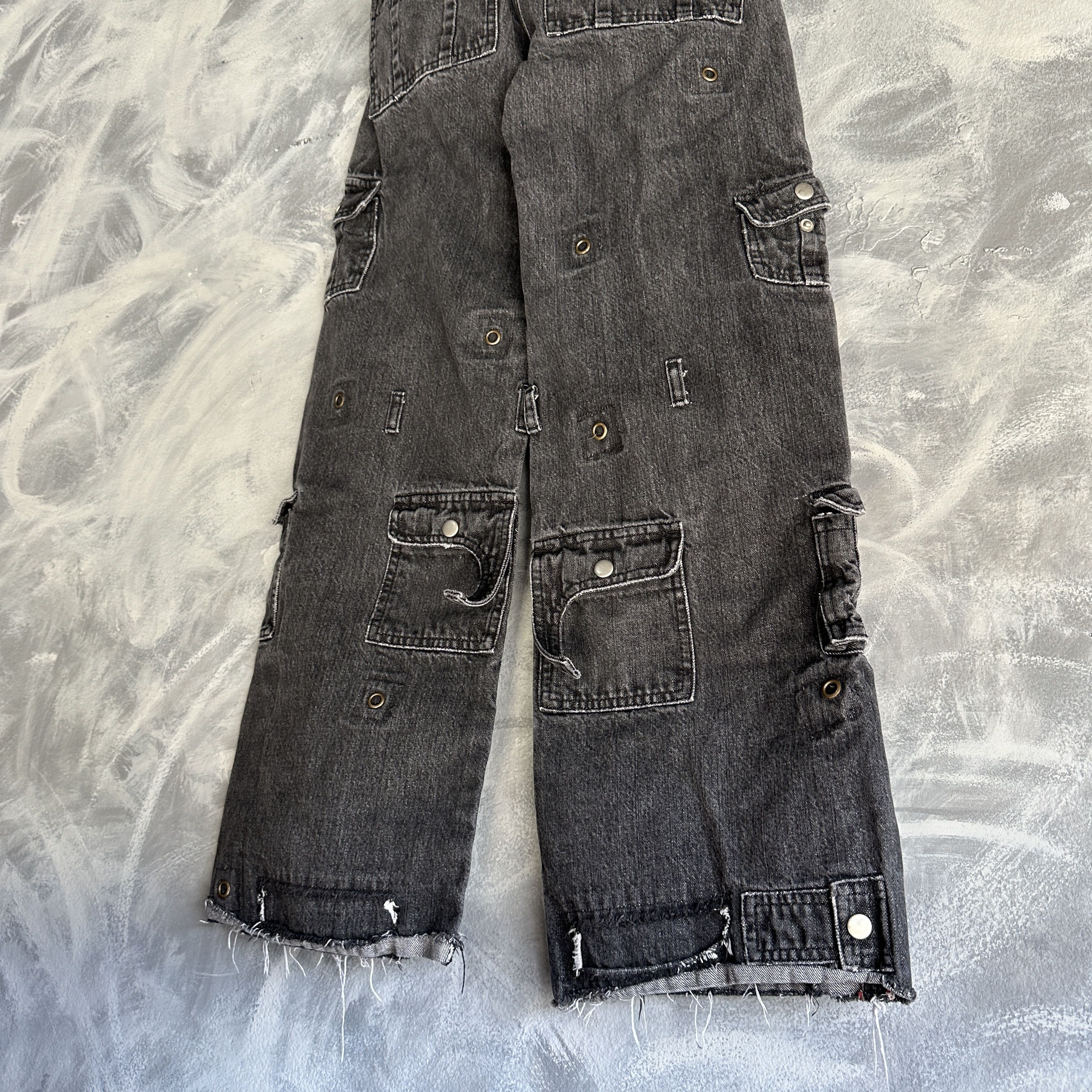 Other Faitparlui Les Demons Portent Cargo Denim Jean Womens 30x32 Size 30" / US 8 / IT 44 - 6 Thumbnail