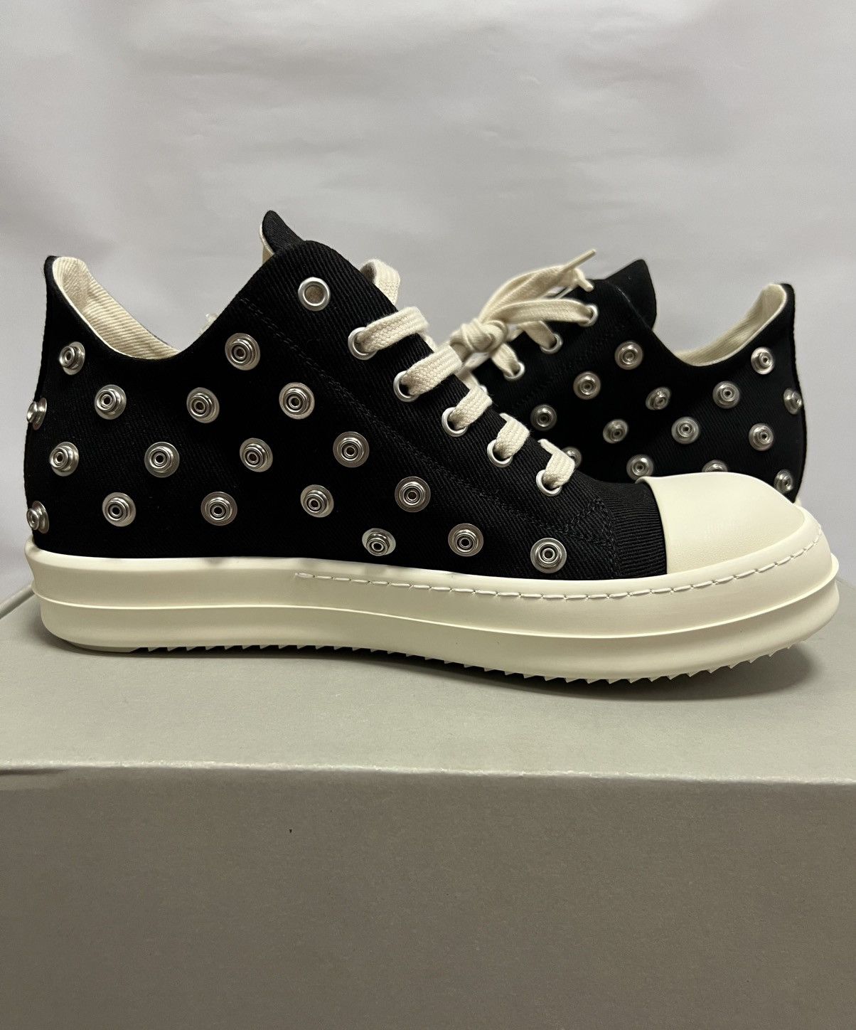 Rick Owens Rick Owens Drkshdw - SS23 EDFU Eyelet Black Milk Ramones Low Size US 7 / EU 40 - 4 Thumbnail