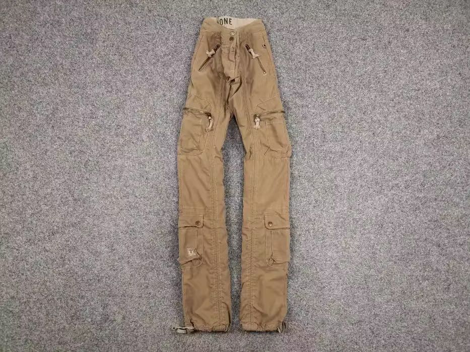 Vintage Vintage Japanese Bondage Zip Bootcut Beige Cargo Pants Y2K ...