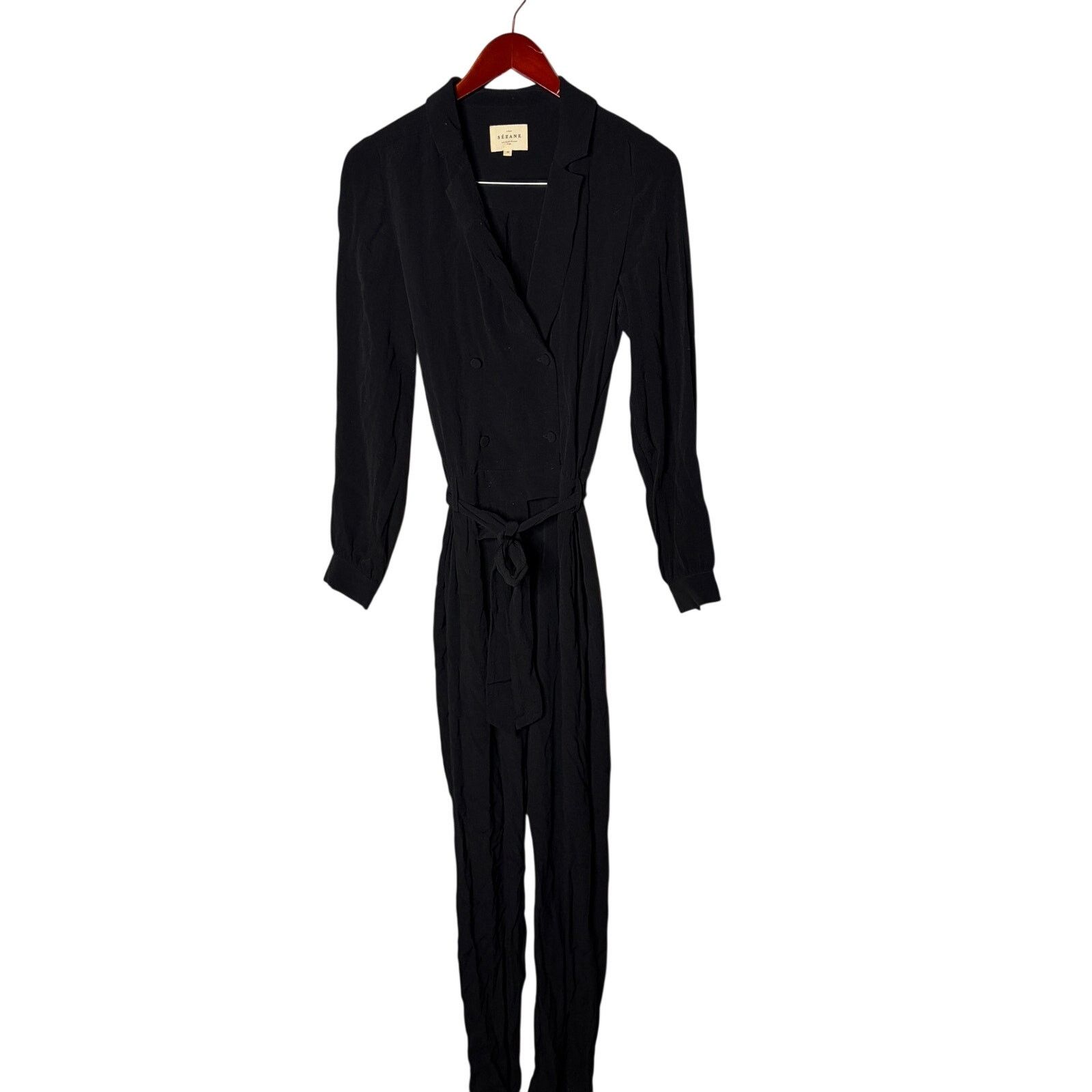 Sezane Sezane Black Emilie Jumpsuit Sz 38 US 6 Size 28" / US 6 / IT 42 - 2 Thumbnail
