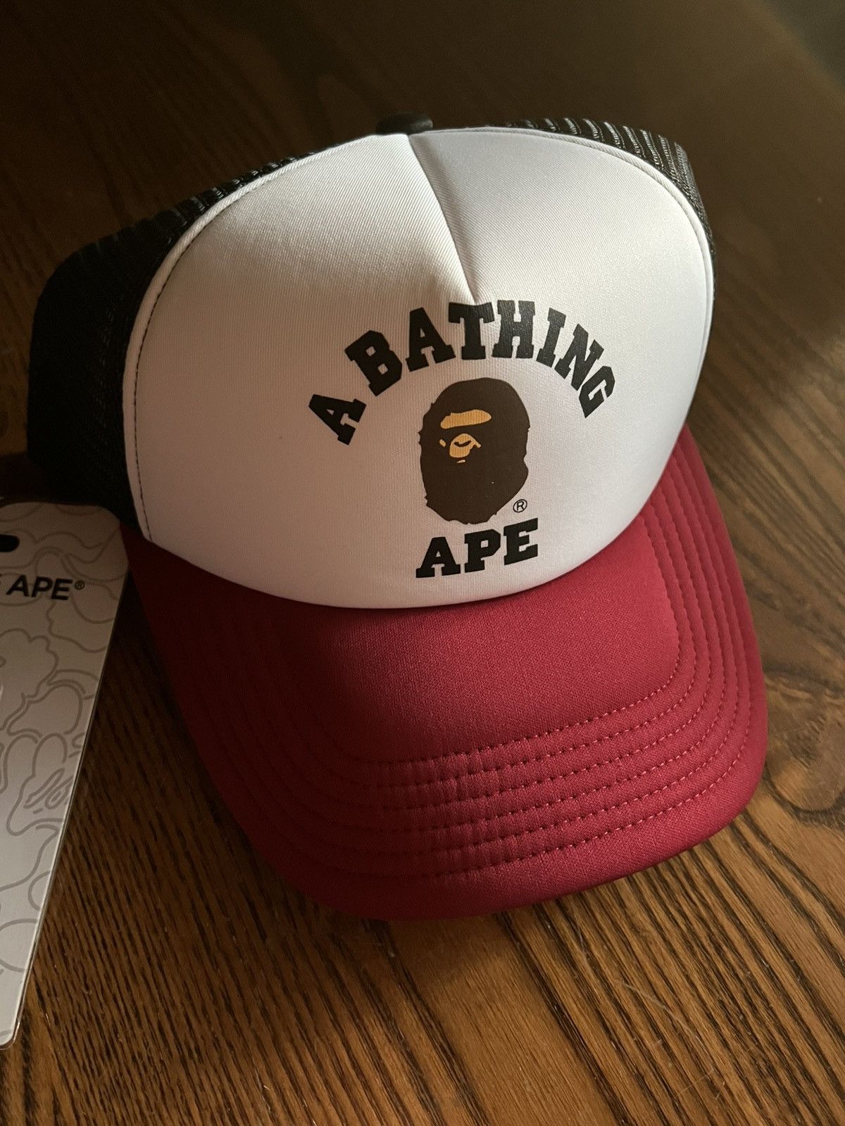 Bape Bape College Mesh Trucker Hat - Red/Black Size ONE SIZE - 1 Thumbnail