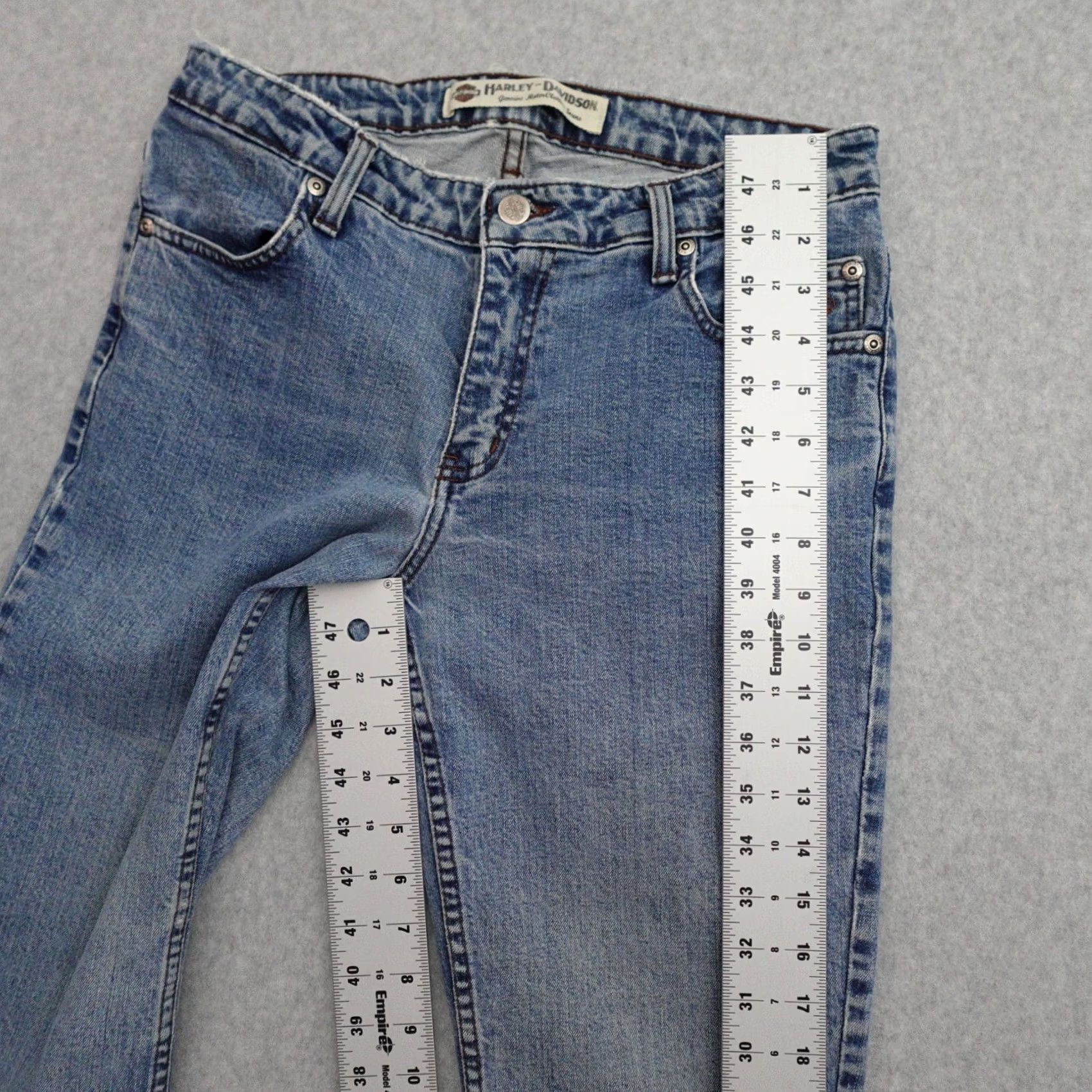Harley Davidson Harley-Davidson Jeans Bootcut Womens Size 10P Blue Denim Distressed Plus Measurements in Pictures Size 32" / US 10 / IT 46 - 7 Thumbnail