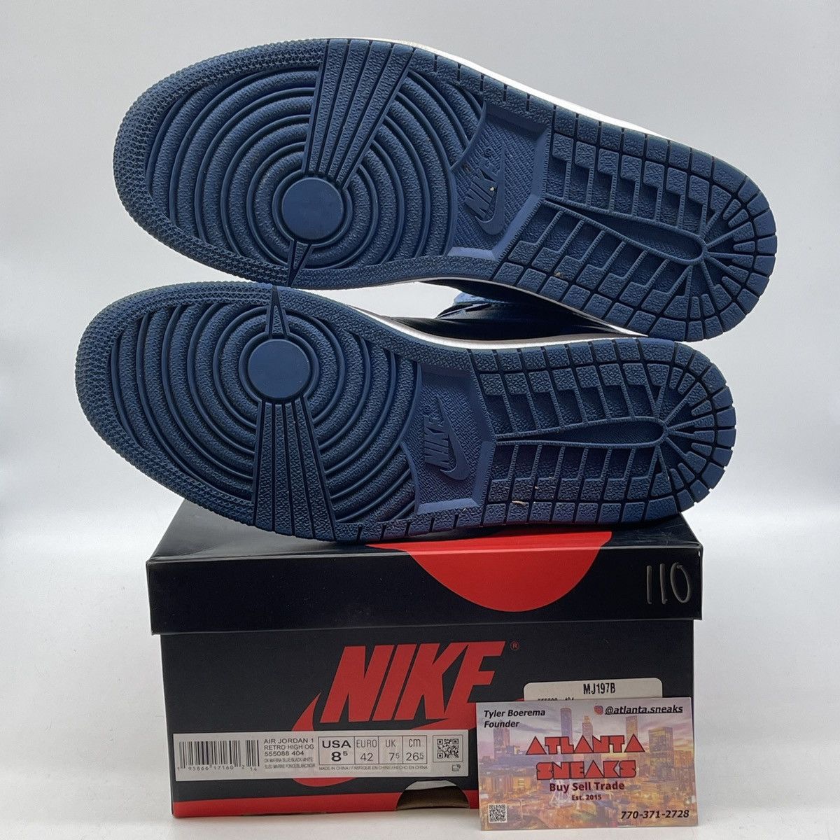 Nike Air Jordan 1 high dark marina blue Size US 8.5 / EU 41-42 - 7 Thumbnail