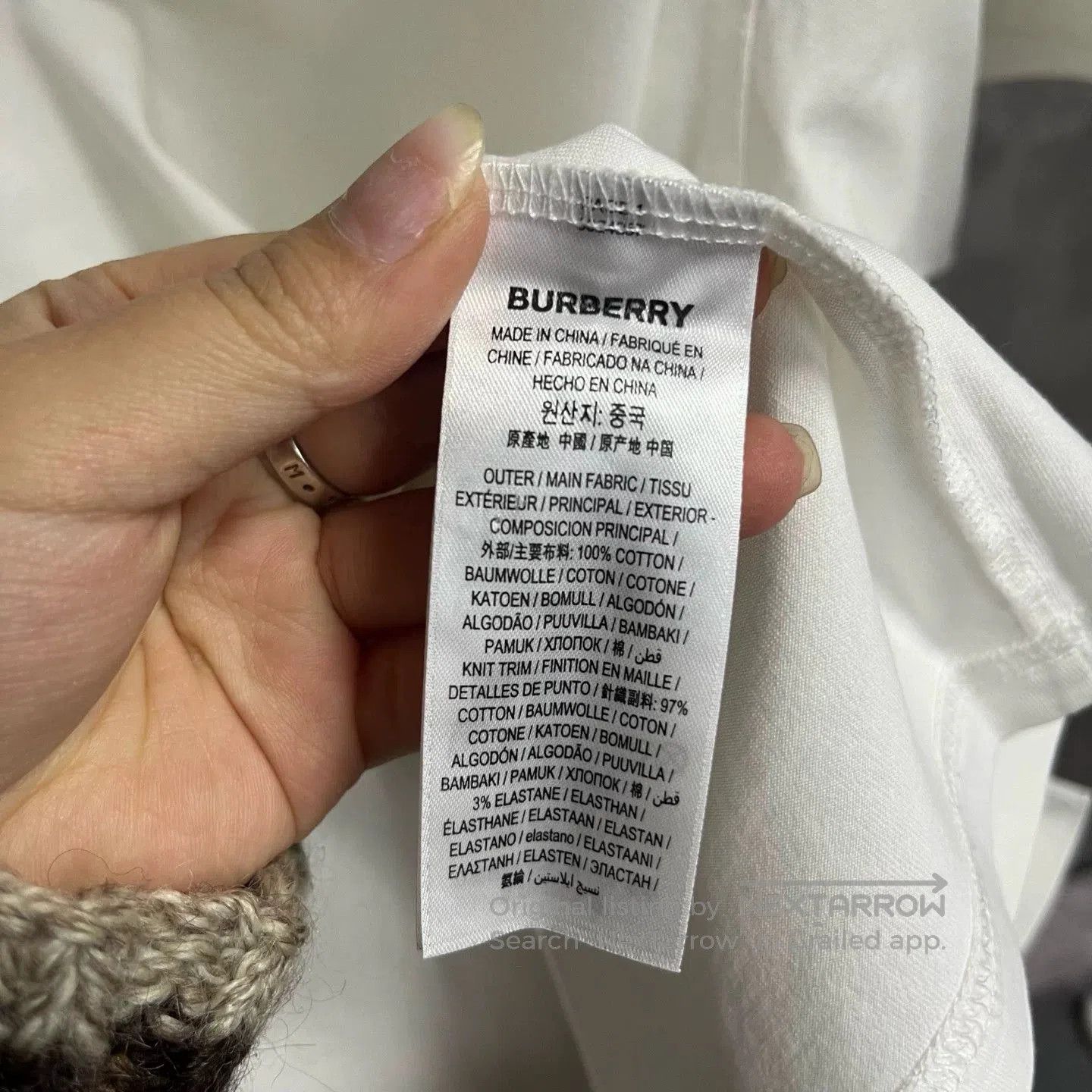 Burberry Burberry White Solid Crew Neck T. Size US L / EU 52-54 / 3 - 4 Thumbnail