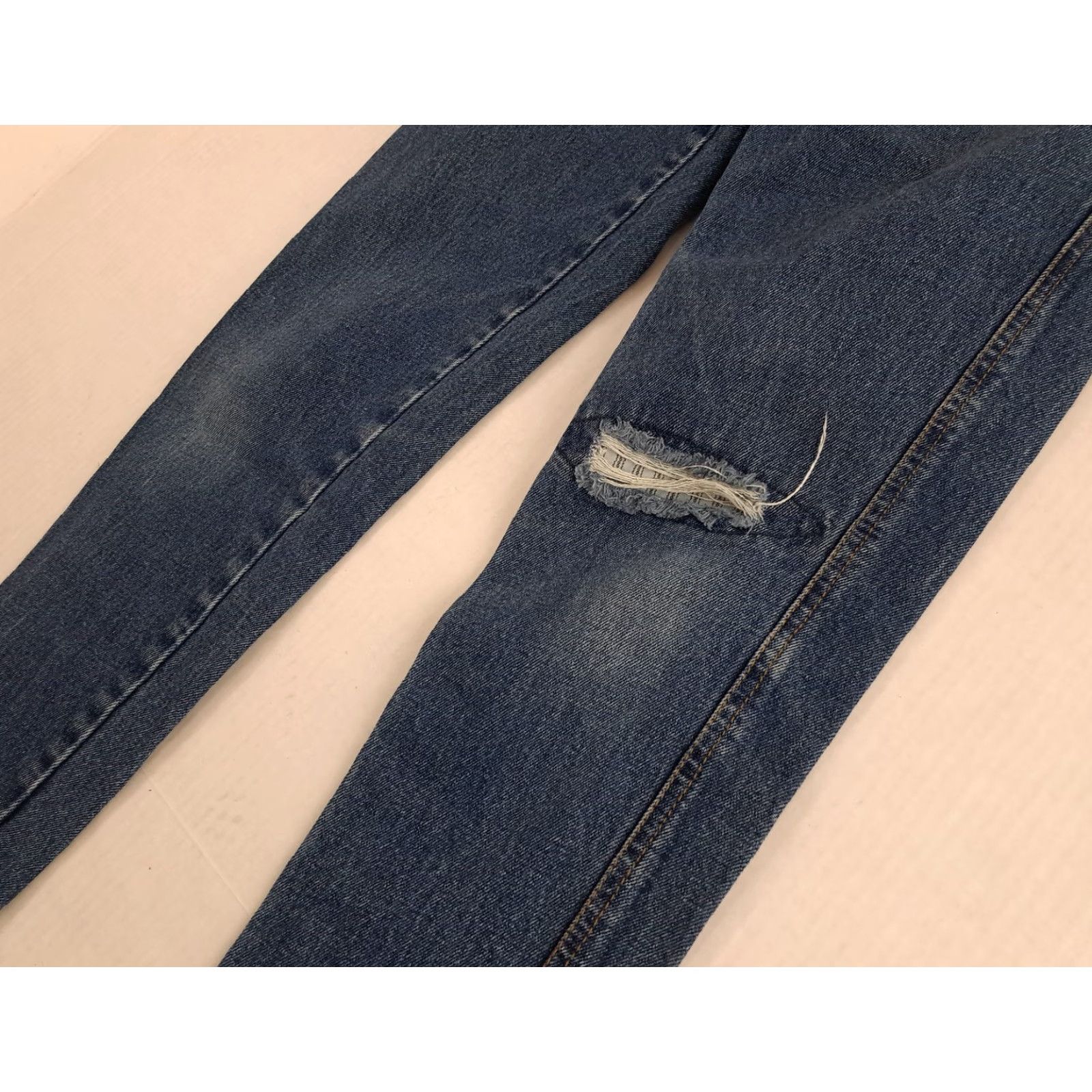 Denime VINTAGE Get Used Jeans Women 5-Pocket Denim Blue Straight Distressed 26 29 Inseam Size 26" / US 2 / IT 38 - 4 Thumbnail