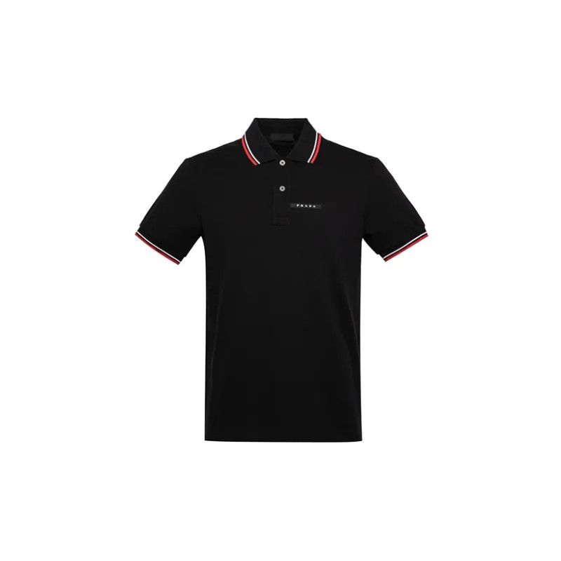 Prada o1mt1gz0924 Short Sleeve Polo Shirt in Black Size US L / EU 52-54 / 3 - 1 Thumbnail