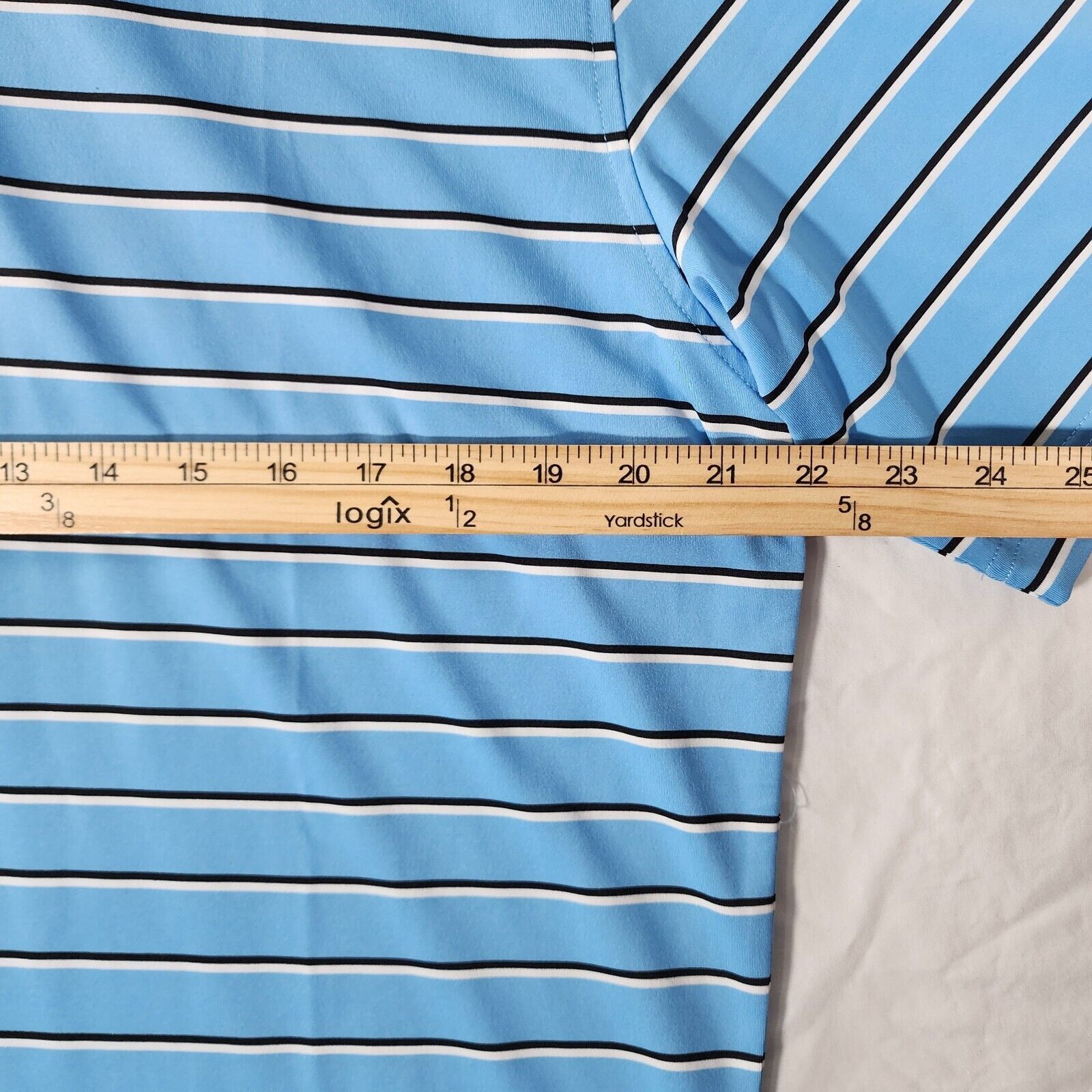 Footjoy FootJoy M Blue, Black, and White Stripped Polo Golf Shirt Size US M / EU 48-50 / 2 - 6 Thumbnail