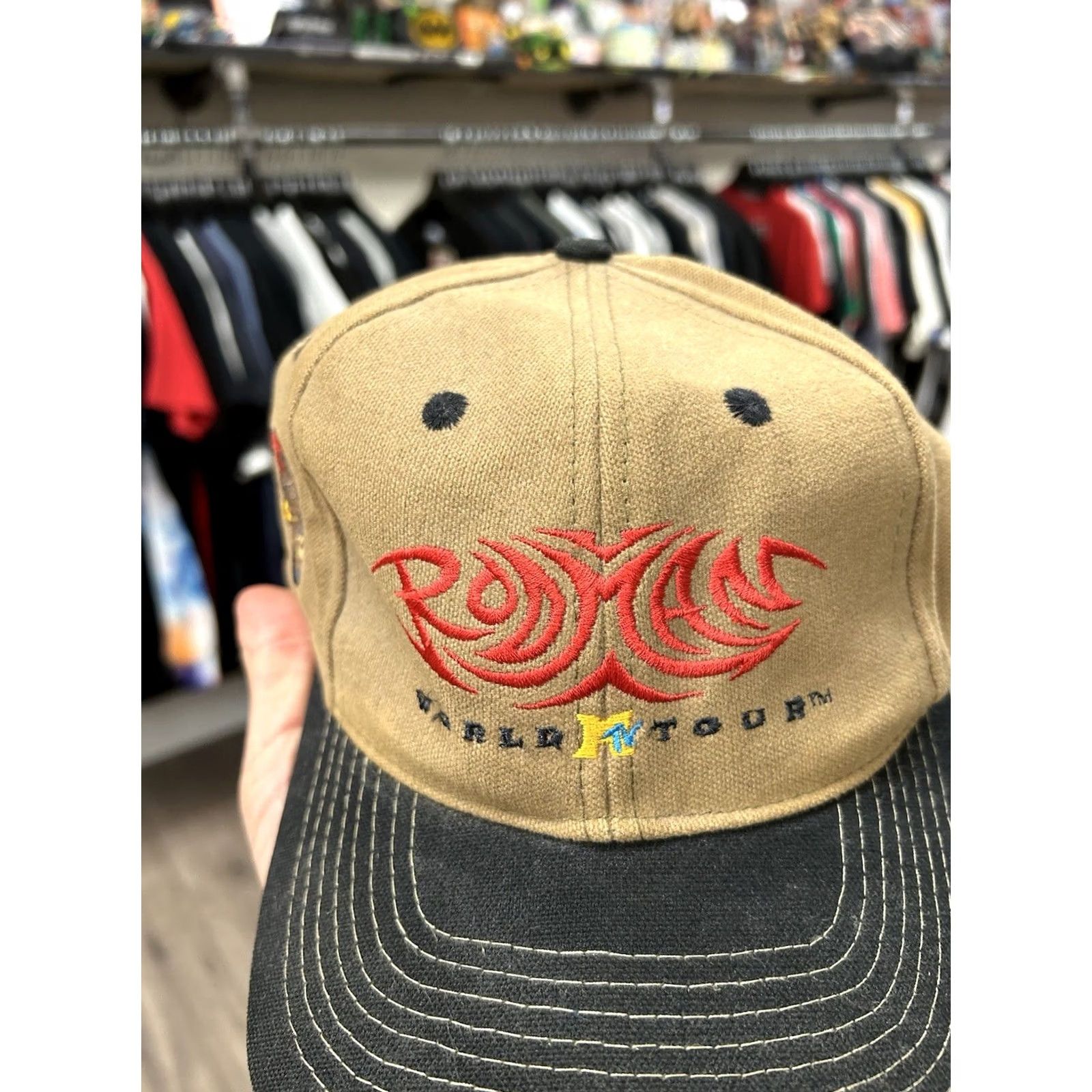 Vintage VINTAGE Dennis Rodman MTV World Tour Tattoo Logo Hat Rodman Rare Needs Repair 96 Medical? Size ONE SIZE - 3 Thumbnail