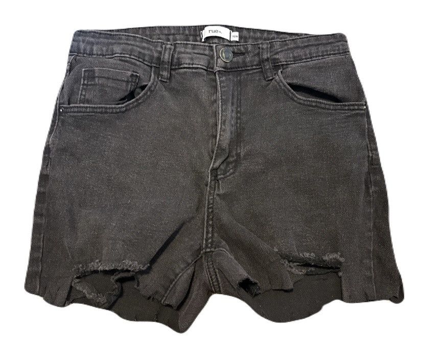 rue21 (Rue 21+) Black Denim Jean Shorts: Size 16W Size 30" / US 8 / IT 44 - 1 Thumbnail