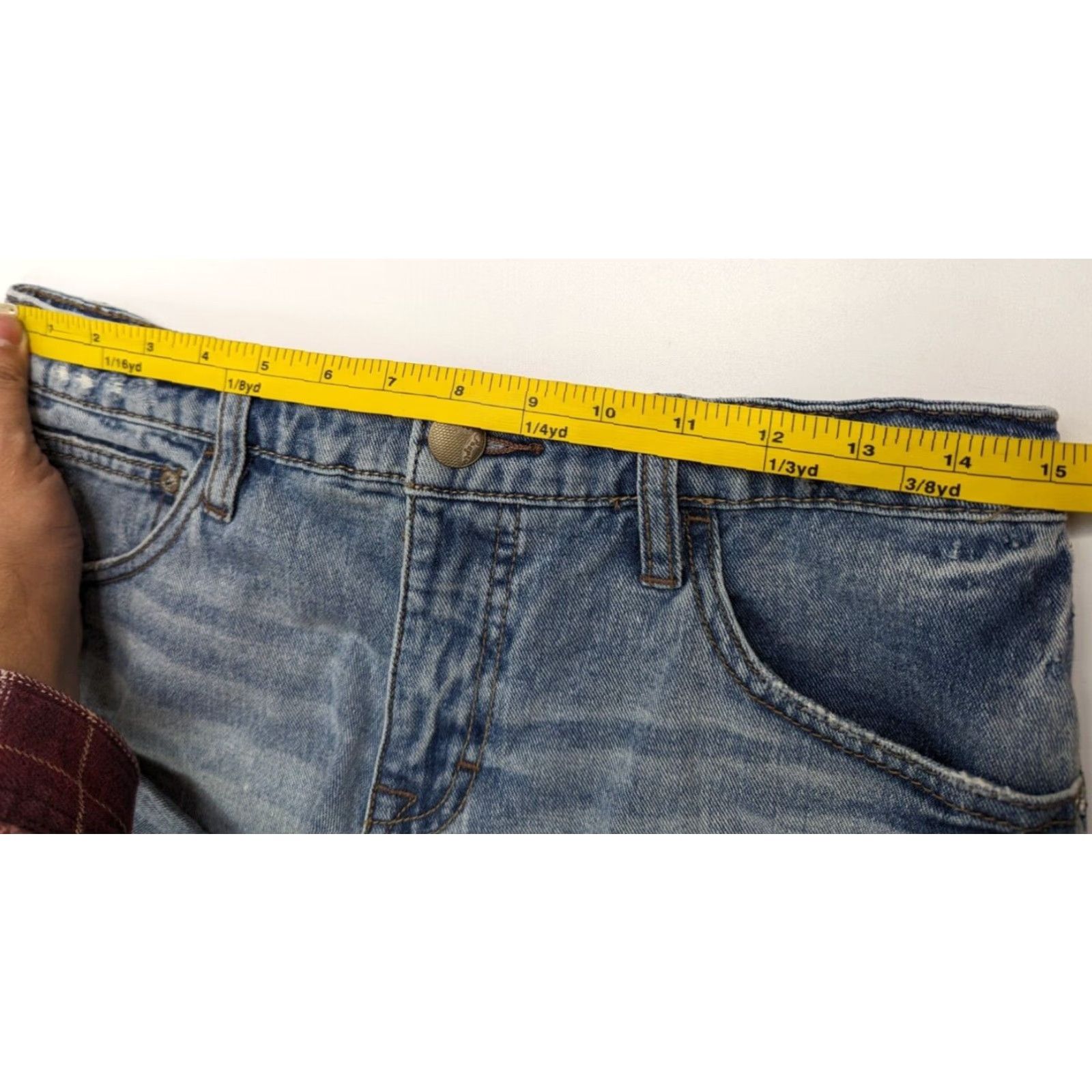 Free People FREE PEOPLE Women's Denim Cut Off Jean Shorts Slim Distressed 30 in Waist 25 Size Blue Bohemian Festival Hot Pants Vintage No Size 30" / US 8 / IT 44 - 6 Thumbnail