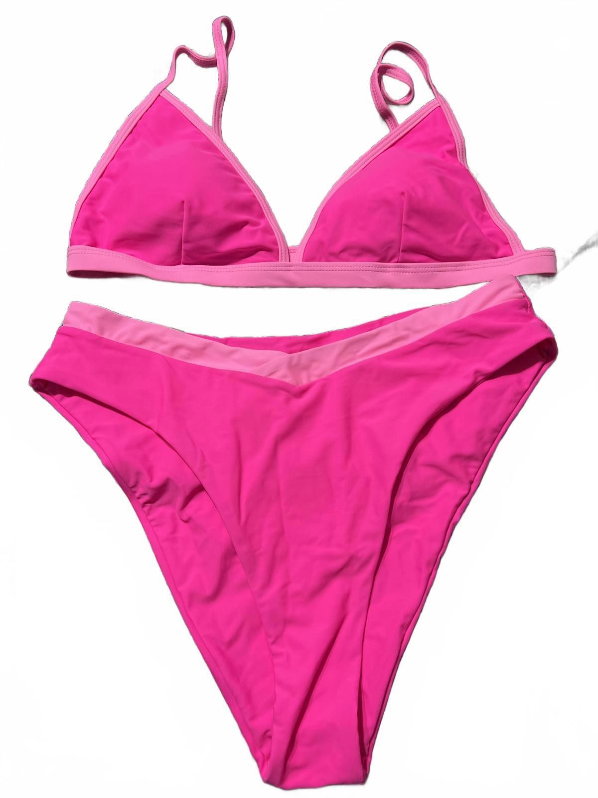Other Suuksess Women's Two-Tone Pink Bikini Set XL barbiecore Size ONE SIZE - 4 Thumbnail
