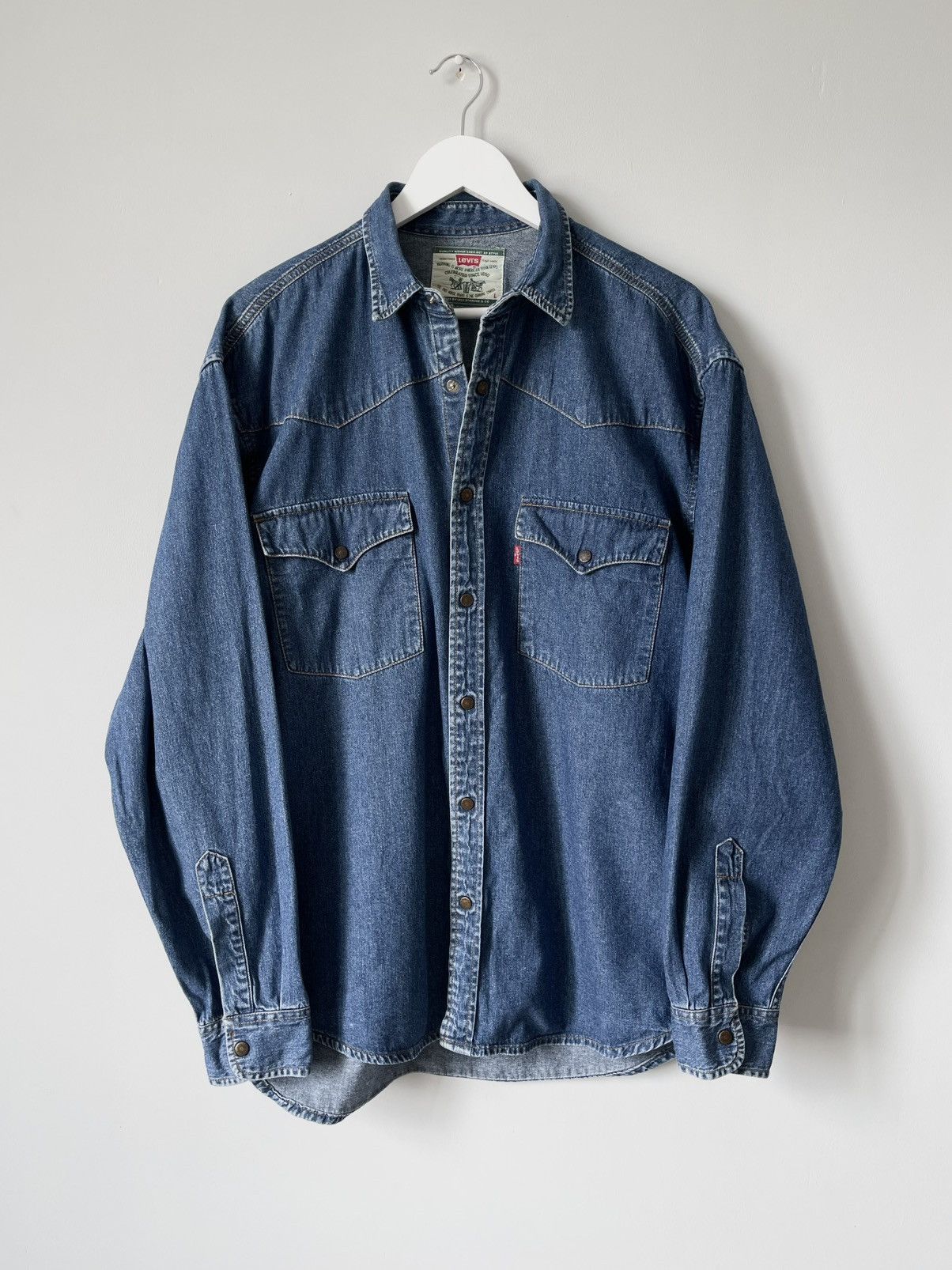 Levi's 90's Vintage Levi's Western Denim Button Up Shirt Red Tab Size US L / EU 52-54 / 3 - 1 Thumbnail