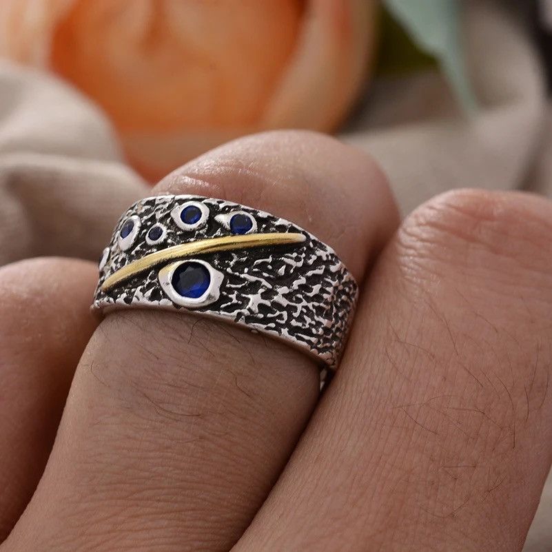 Jewelry Star Blue Crystal Ring Size ONE SIZE - 3 Thumbnail