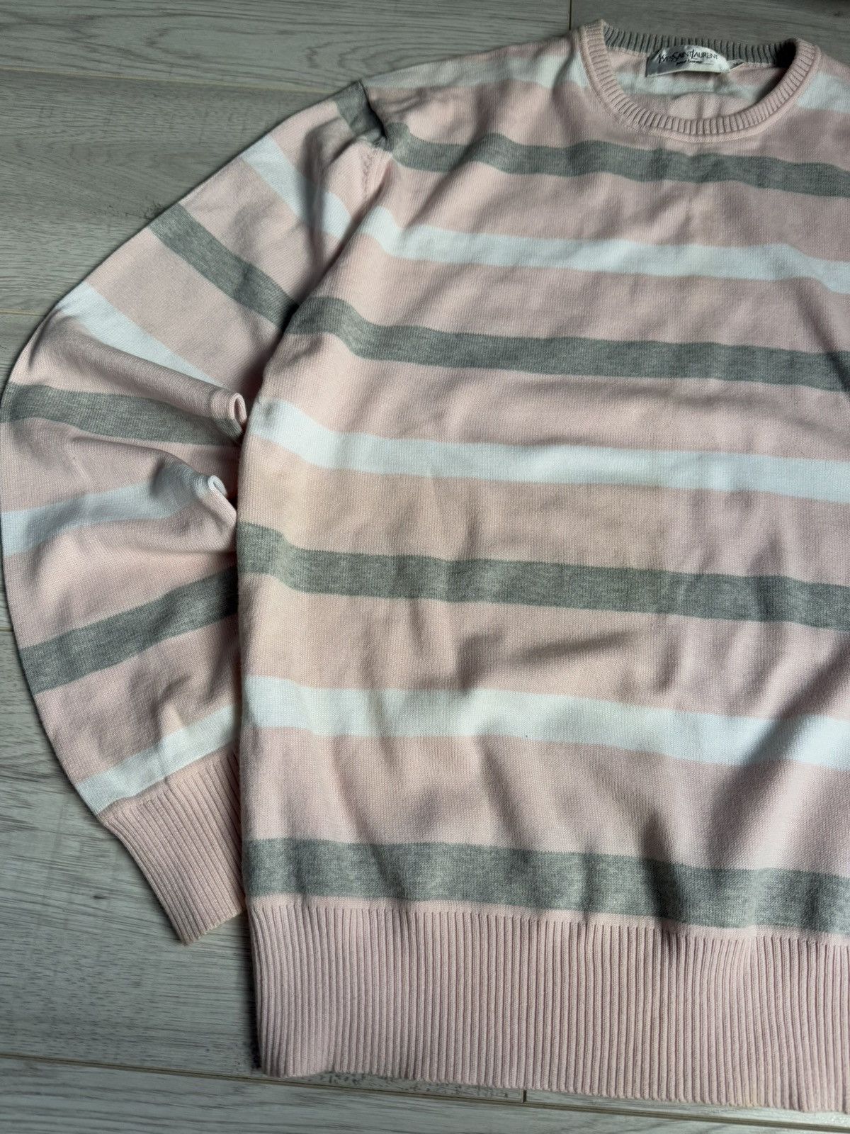Vintage × Yves Saint Laurent Vintage Striped Sweater YSL Yves Saint Laurent pour home Size US M / EU 48-50 / 2 - 3 Thumbnail