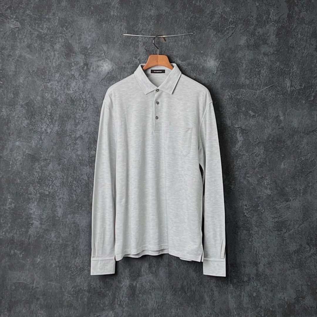Ermenegildo Zegna Ermenegildo Zegna Cotton Gray Polo l Men Size US L / EU 52-54 / 3 - 1 Thumbnail