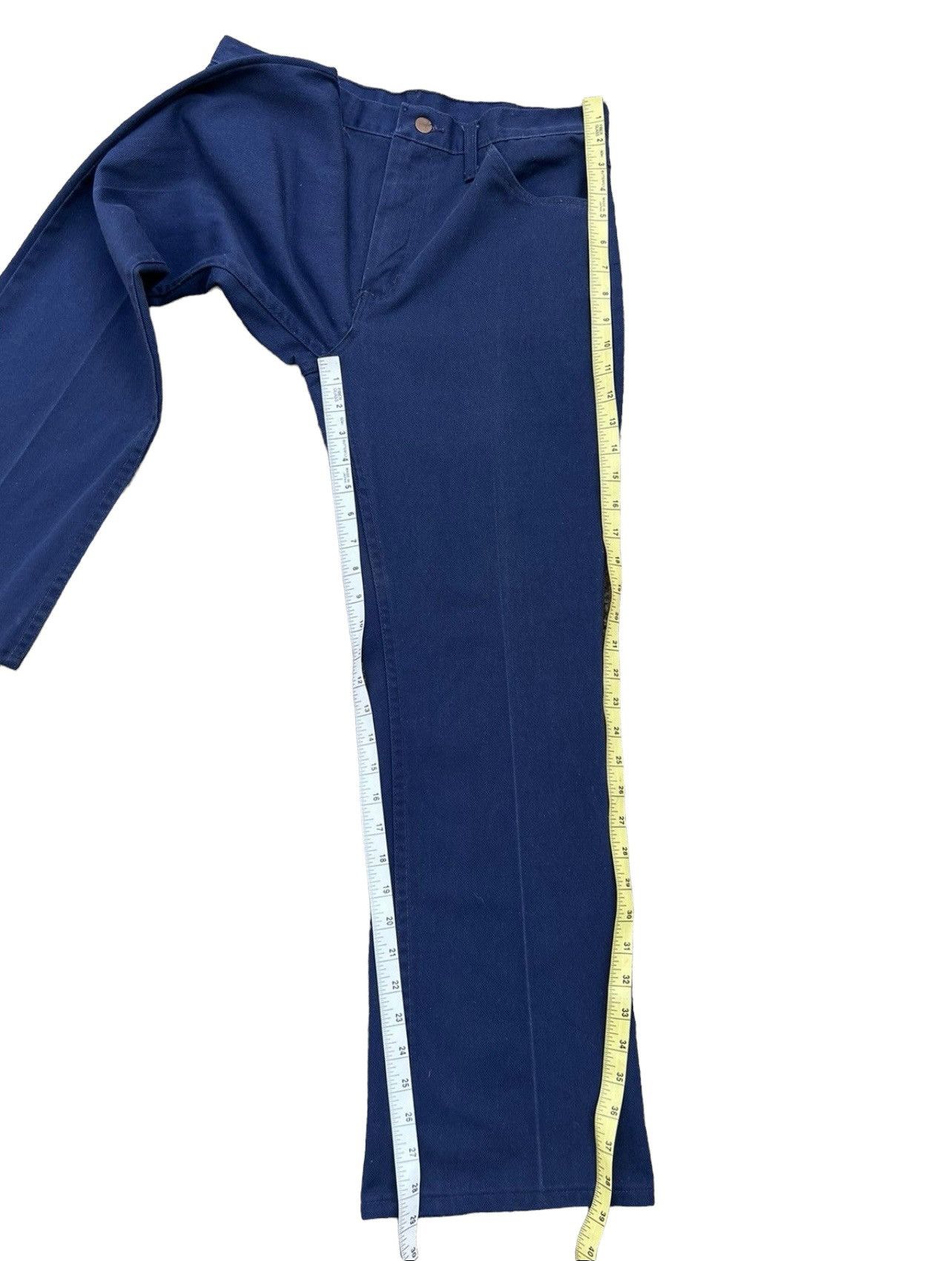 Vintage Vintage 60s Wrangler Navy Blue Flare Pant Size US 31 - 5 Thumbnail