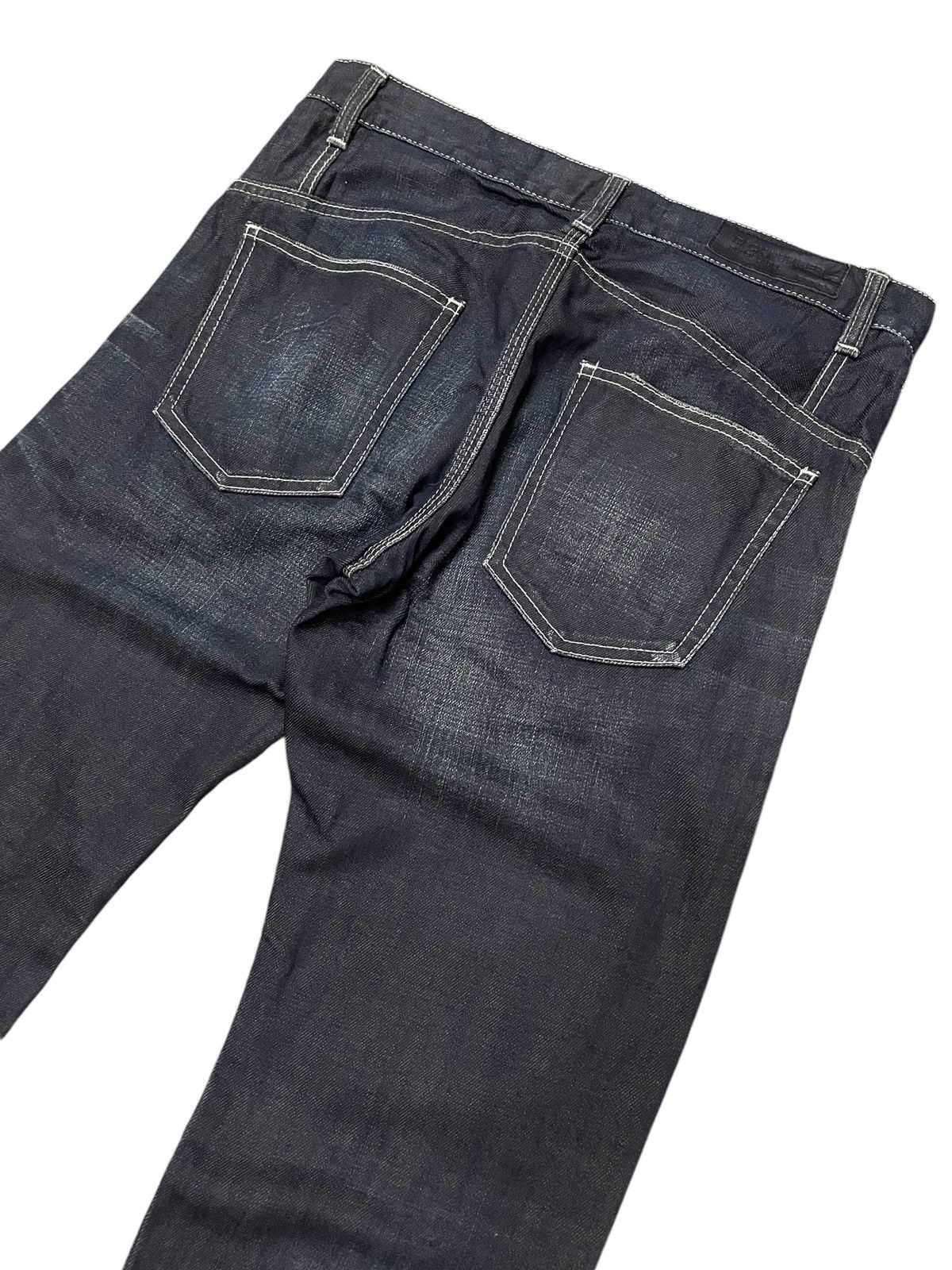 Hysteric Glamour × Japanese Brand × LOWBOX Back Number Japan Waxed Coated Spiral Cut Jeans Size US 30 / EU 46 - 11 Thumbnail