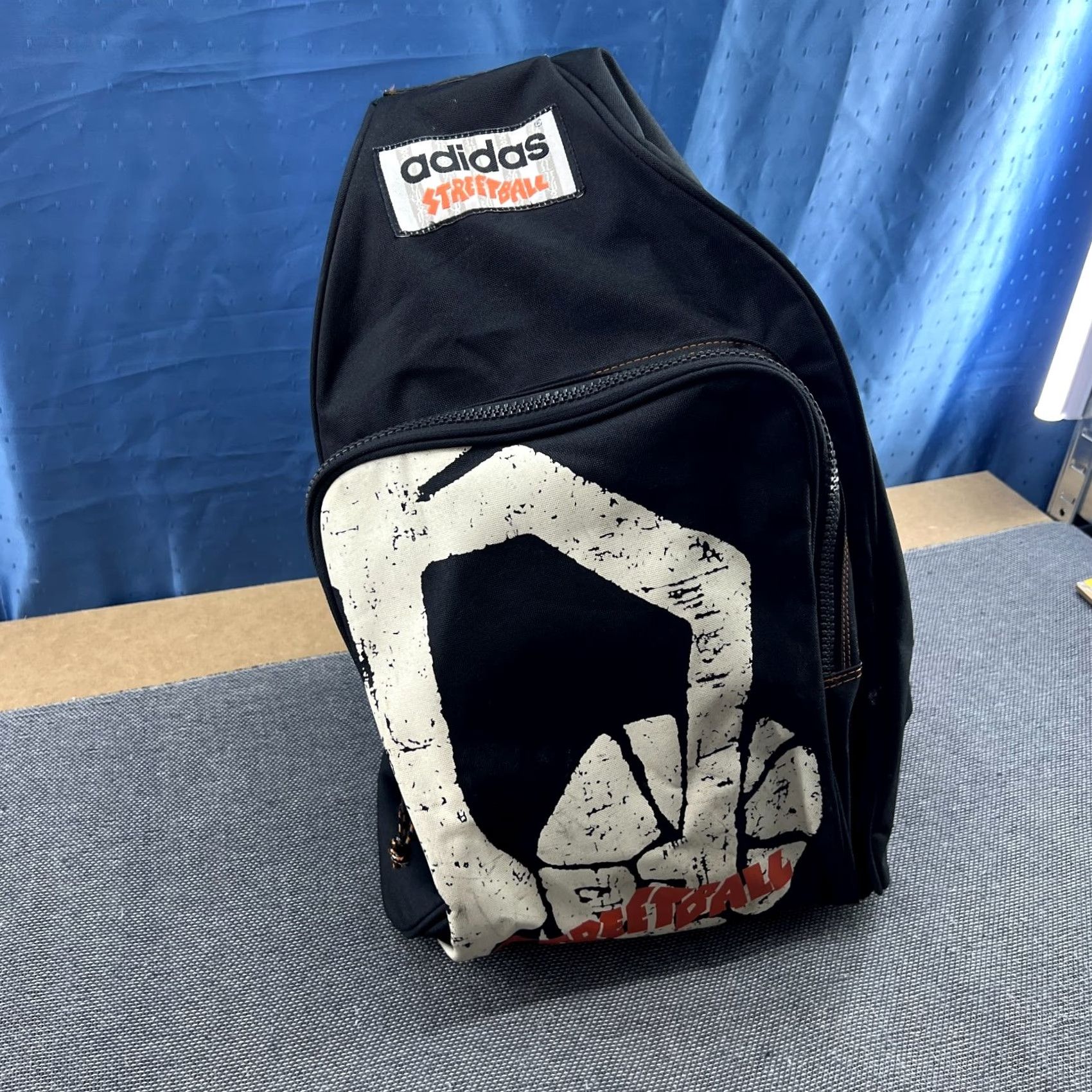 Adidas Vintage Adidas Backpack Rucksack Bag Gym Sports Unisex Adults Blue 80s 90s West Germany Streetball Backpack Mens Womens Size ONE SIZE - 2 Thumbnail