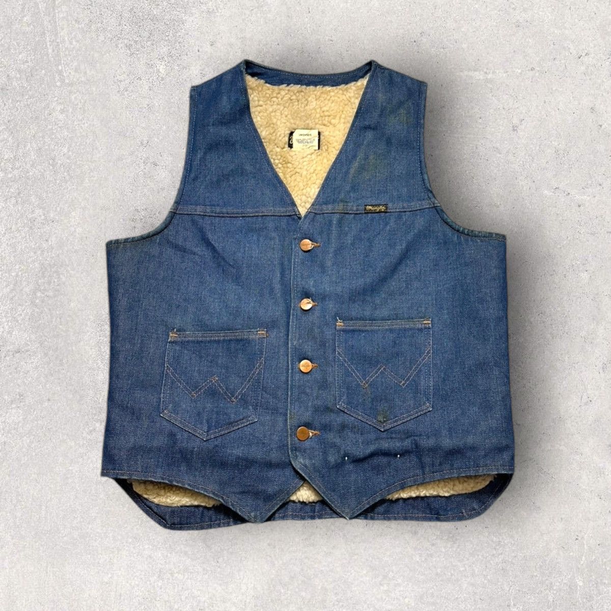 Vintage × Wrangler Vintage Wrangler denim sherpa vest Size US L / EU 52-54 / 3 - 1 Thumbnail
