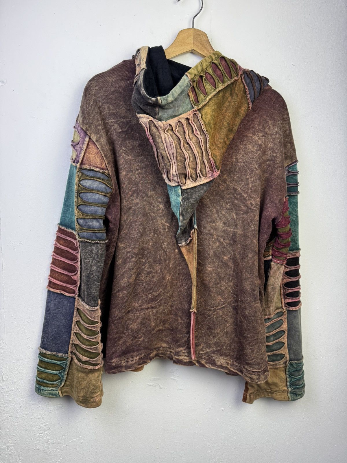 Vintage Rising International Patchwork Hippie Earth Tone Sweater Size M / US 6-8 / IT 42-44 - 6 Thumbnail