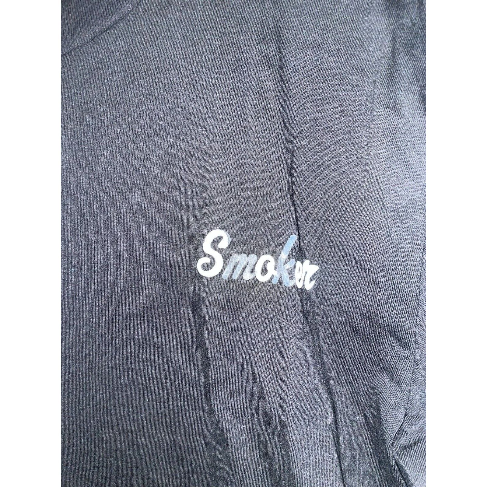 Jerzees Vintage Smoker Shirt Text Black Graphic Tee 90s VTG Medium Size US M / EU 48-50 / 2 - 3 Thumbnail