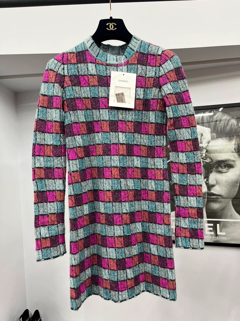 Chanel Chanel Hamburger series colorful plaid dress Size XXS / US 00 / IT 34 - 1 Thumbnail