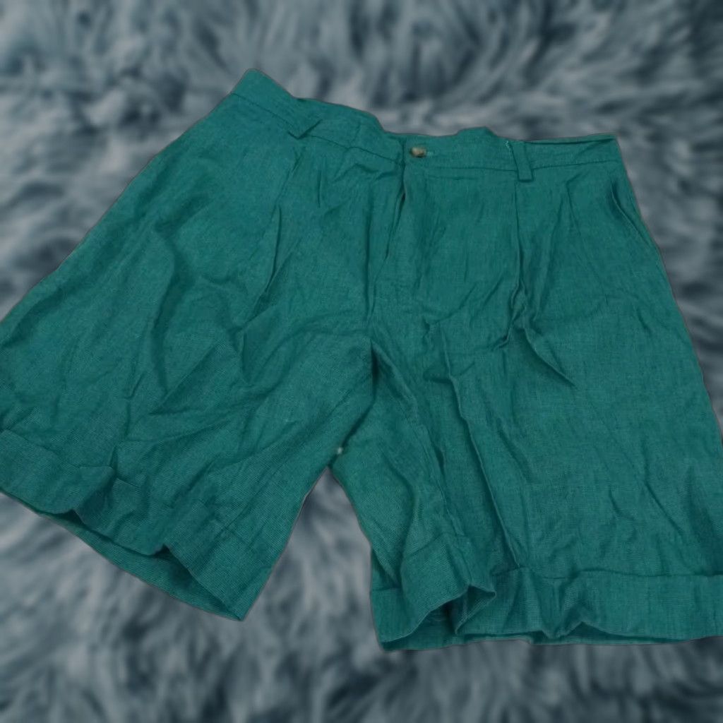 Alexander Julian Alexander Julian Shorts Bermuda Mens 32" Green Cotton Blend Flat Front Inseam 8" Pockets Casual Travel Size US 32 / EU 48 - 1 Thumbnail