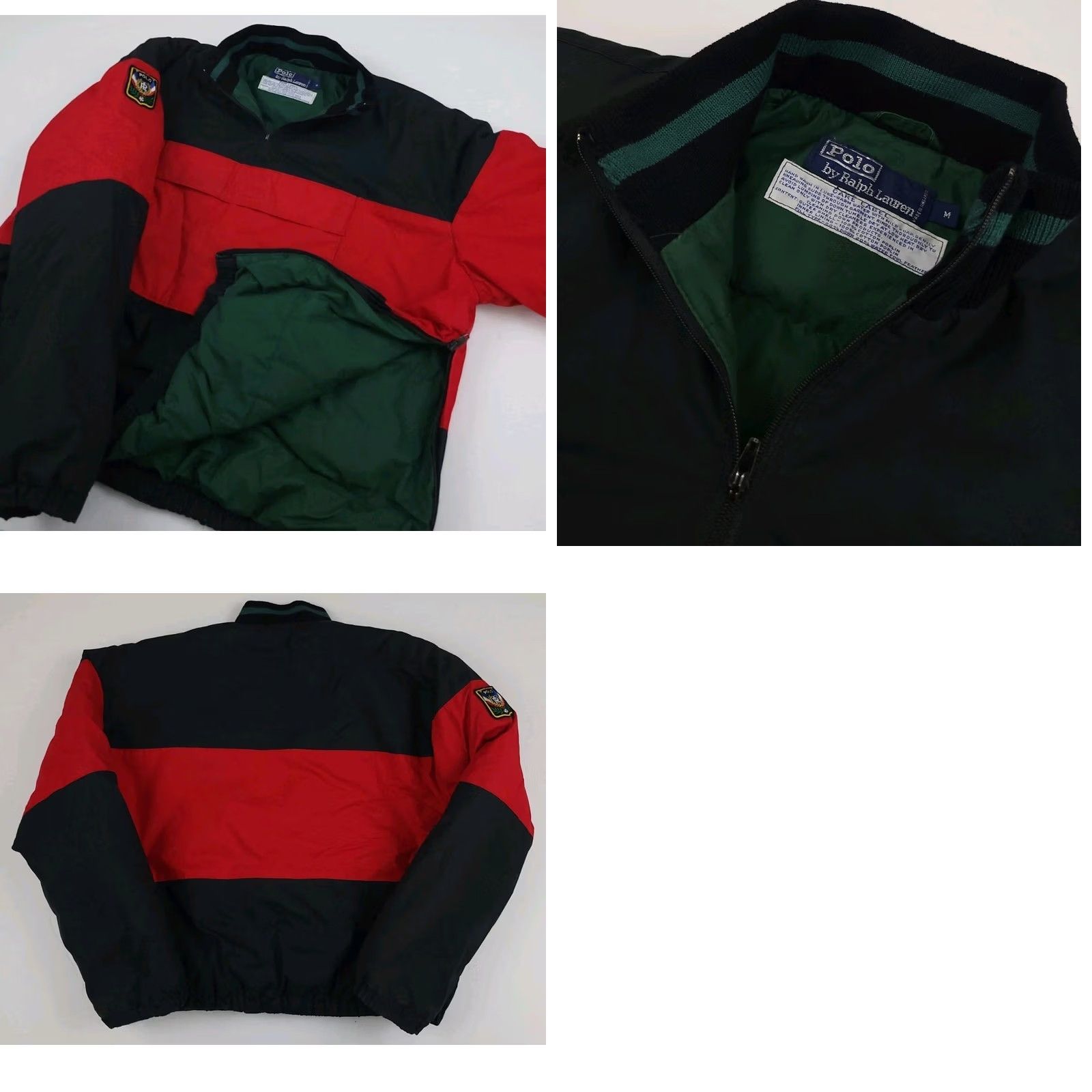 Polo Ralph Lauren VINTAGE Polo Ralph Lauren Uni Crest Pullover Down Jacket Men M Black Cotton Puffer Jacket, Down, Polo Ralph Lauren, Vintage, 90s, Flaw Read* Mens Size US M / EU 48-50 / 2 - 8 Thumbnail