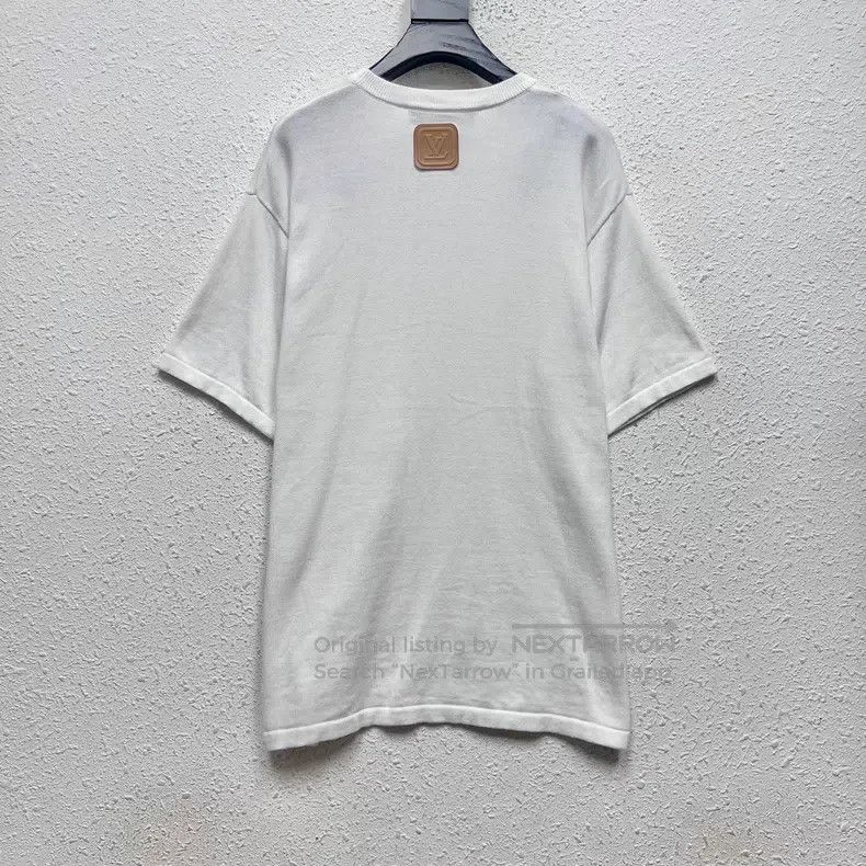 Louis Vuitton Louis Vuitton White chest leather logo knitted short sleev Size US XL / EU 56 / 4 - 2 Thumbnail