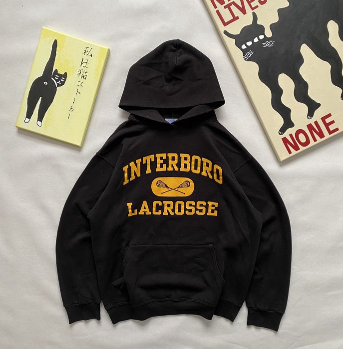 Vintage Vintage Interboro Lacrosse Sunfaded Black Hoodie | Grailed