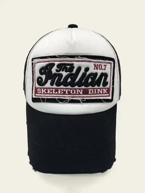 Other Letter Patched Raw Hem Mesh Baseball Cap Size ONE SIZE - 2 Thumbnail