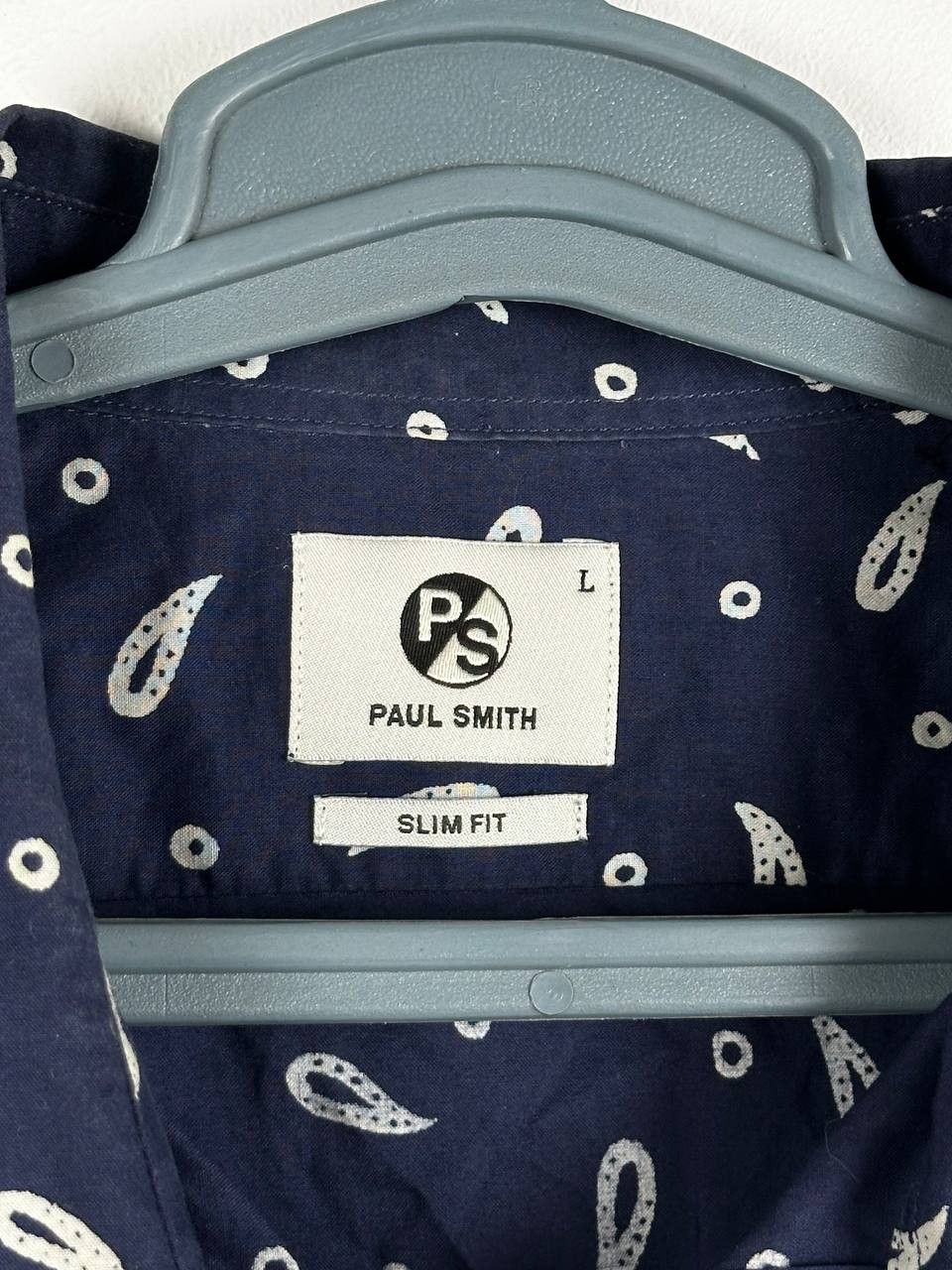 Designer × Paul Smith Paul Smith Navy Paisley Printed Luxury Shirt Size US L / EU 52-54 / 3 - 5 Thumbnail