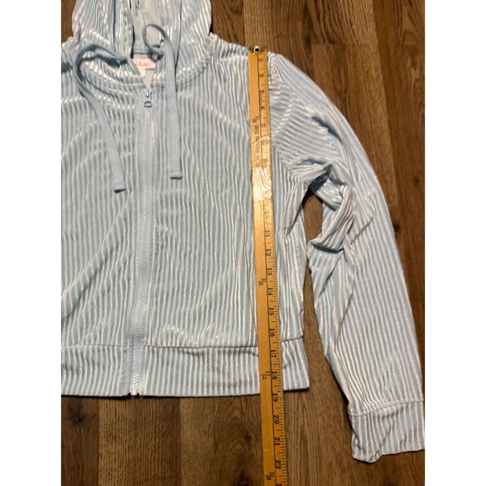 Vintage Colsie Sweatshirt Women's Small Blue Full Zip Drawstring Long Sleeve Size S / US 4 / IT 40 - 7 Thumbnail