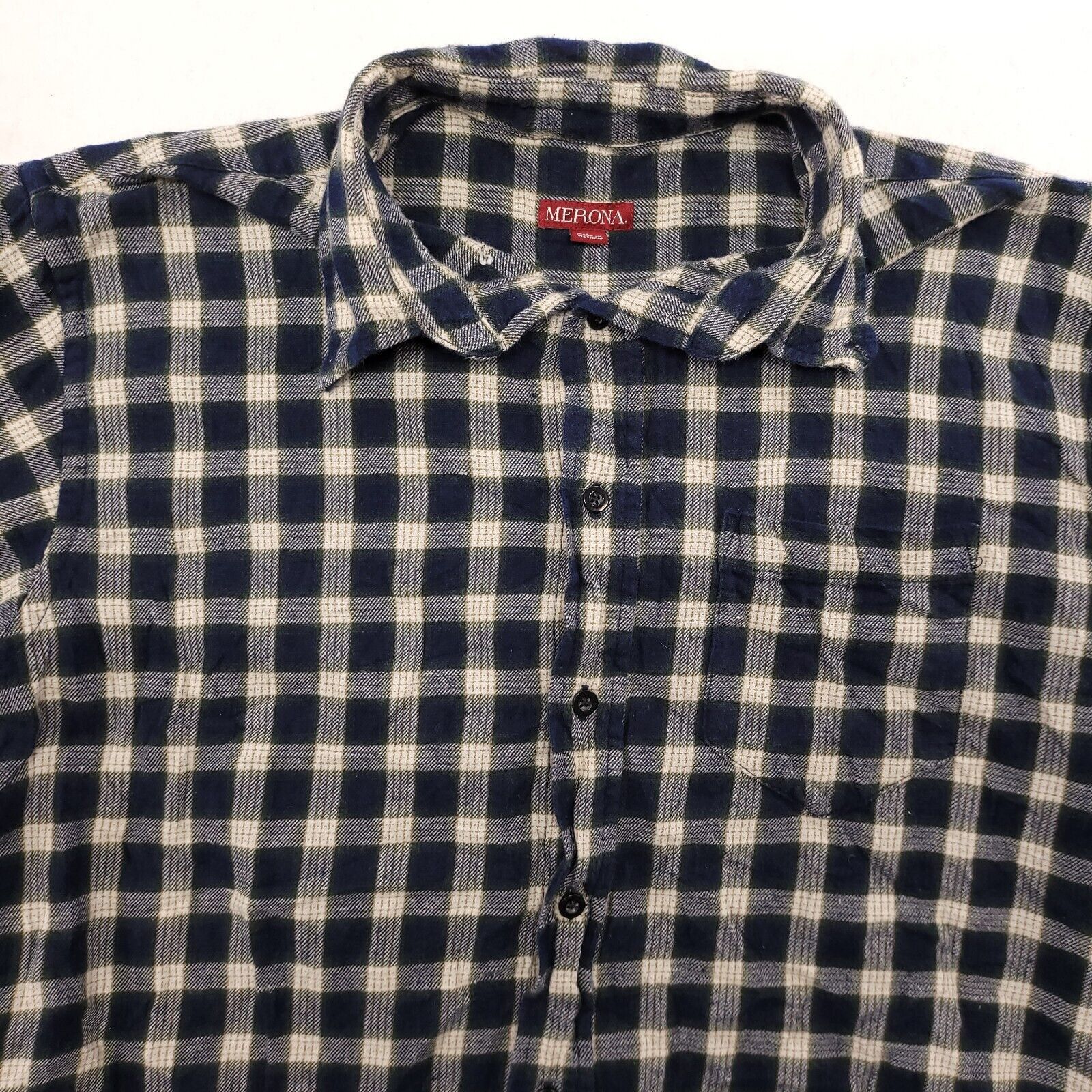 Merona Merona Tartan Flannel Button Up Shirt Mens Size Large L Blue Size US L / EU 52-54 / 3 - 1 Thumbnail
