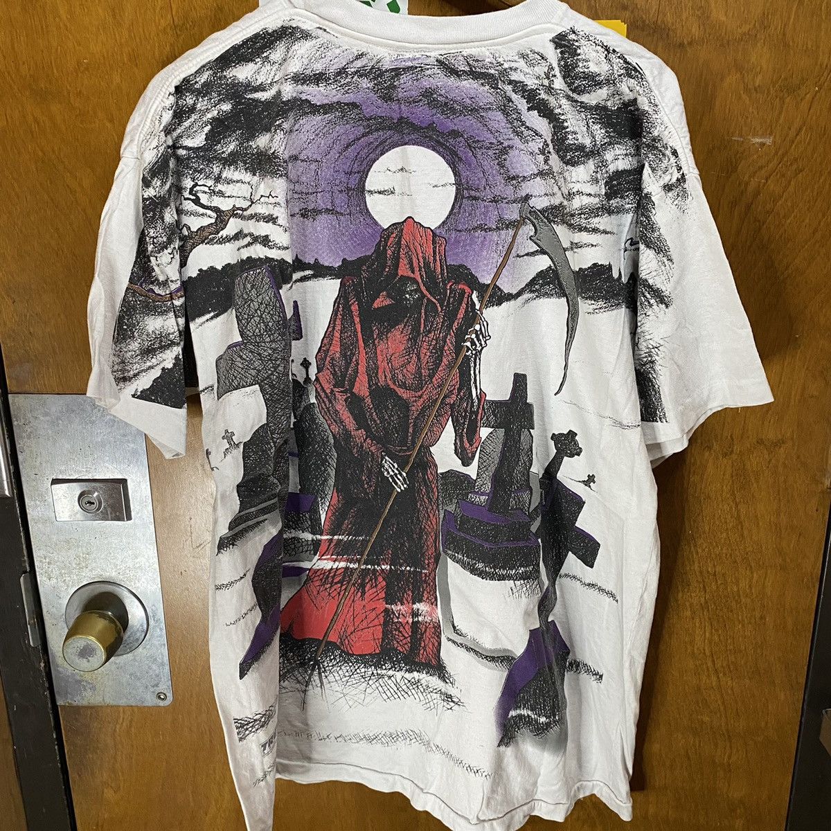 Expert Horror × Vintage Vintage Grim Reaper Halloween All Over Print Shirt Size US XL / EU 56 / 4 - 3 Thumbnail