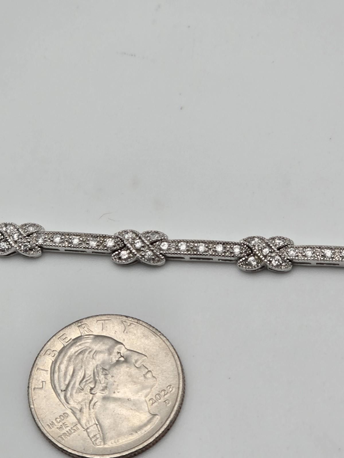 Other ATI Sterling Silver CZ Bracelet 7"Infinity Knot Link Design Size ONE SIZE - 4 Thumbnail