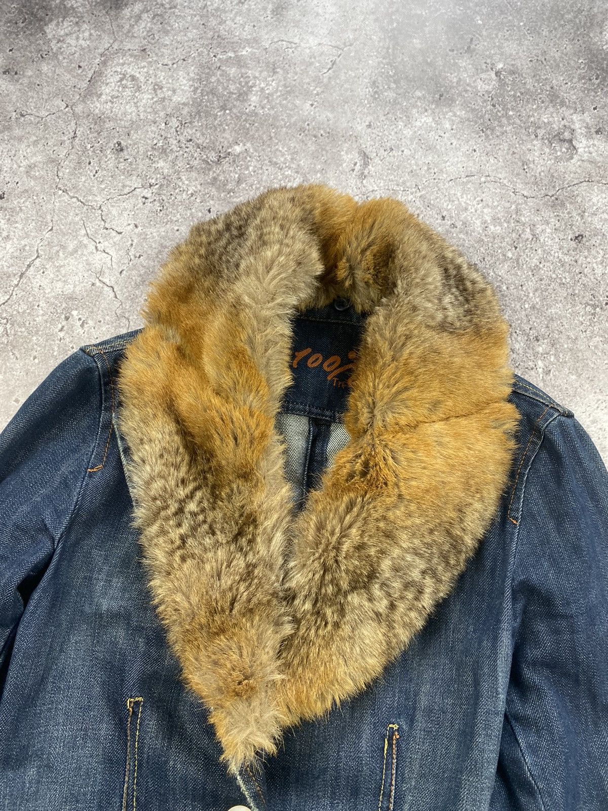 Beauty Beast × Le Grande Bleu (L.G.B.) × Vintage Avant Garde Fur Collar Cropped Denim ifsixwasnine LGB Japan Size M / US 6-8 / IT 42-44 - 2 Thumbnail