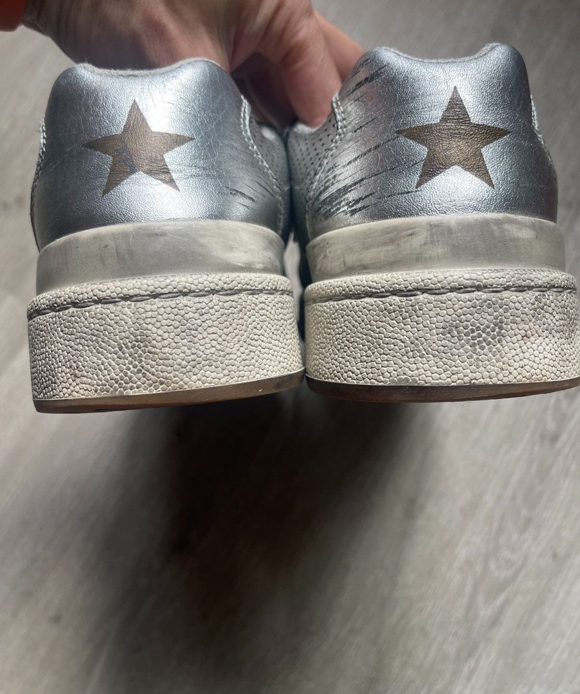 Saint Laurent Paris × Yves Saint Laurent Saint Laurent SLP genuine SL24 silver distressed shoes Size US 8 / EU 41 - 2 Thumbnail
