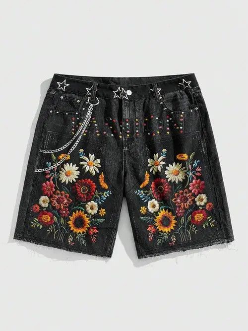 Jean Vintage RETRO 90s denim jeans shorts Size US 34 / EU 50 - 1 Thumbnail